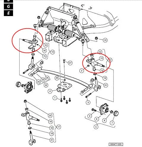 BestAccess Front Spindle Set for Club Car Precedent and Tempo image 4