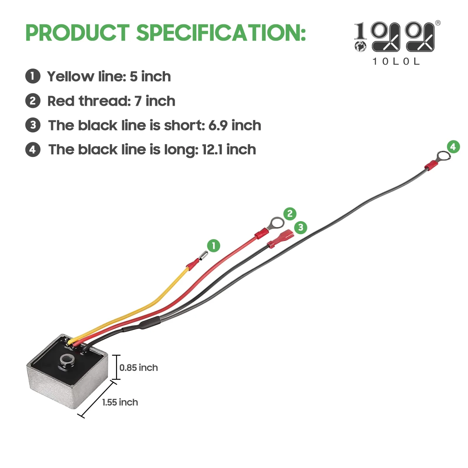 10L0L Voltage Regulator Rectifier for Club Car DS & Carryall image 3