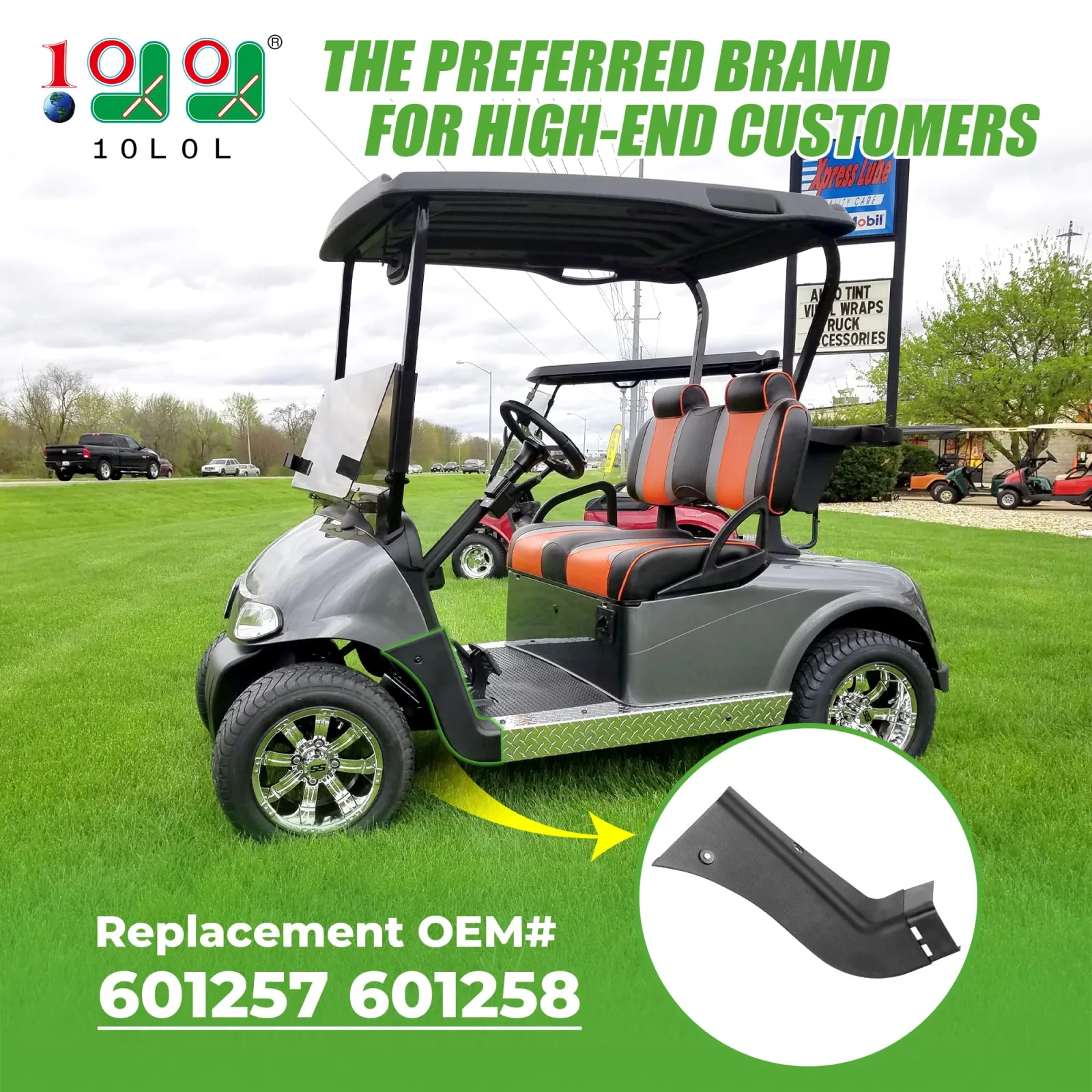 10L0L Front Side Guards for E-Z-GO RXV Golf Cart image 2