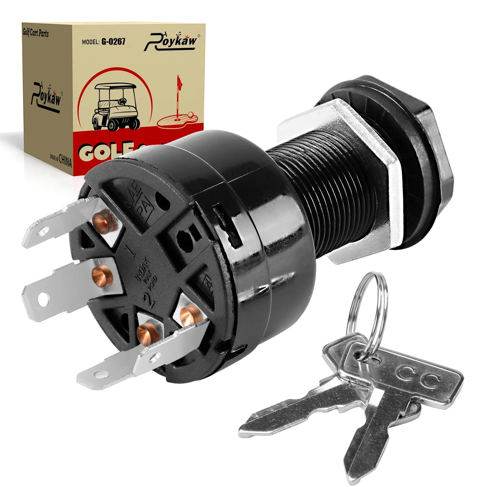 Roykaw Ignition Switch and Key for Club Car Precedent Gas