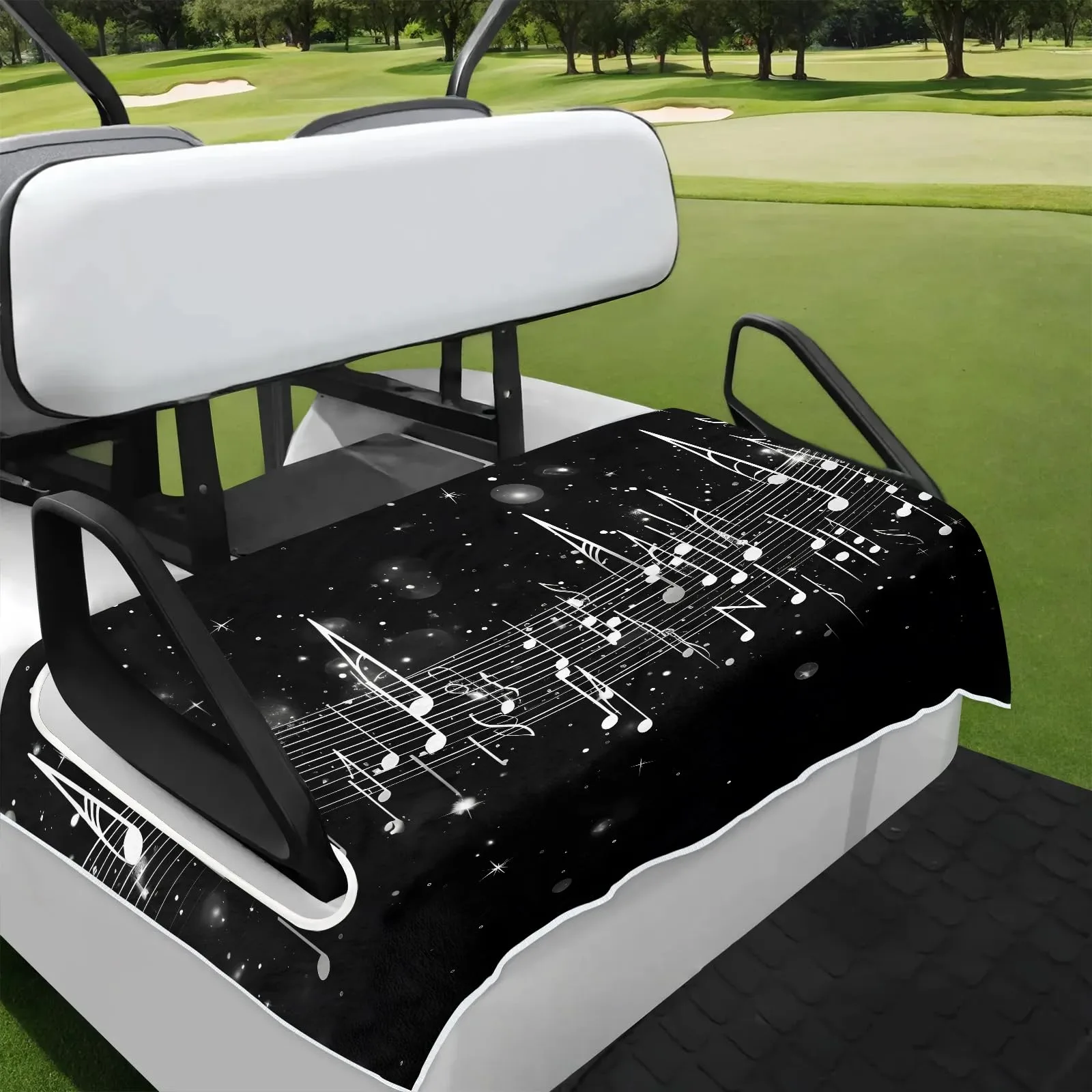 Tiveruda Music Note Golf Cart Seat Cover, 51 x 31 Inch