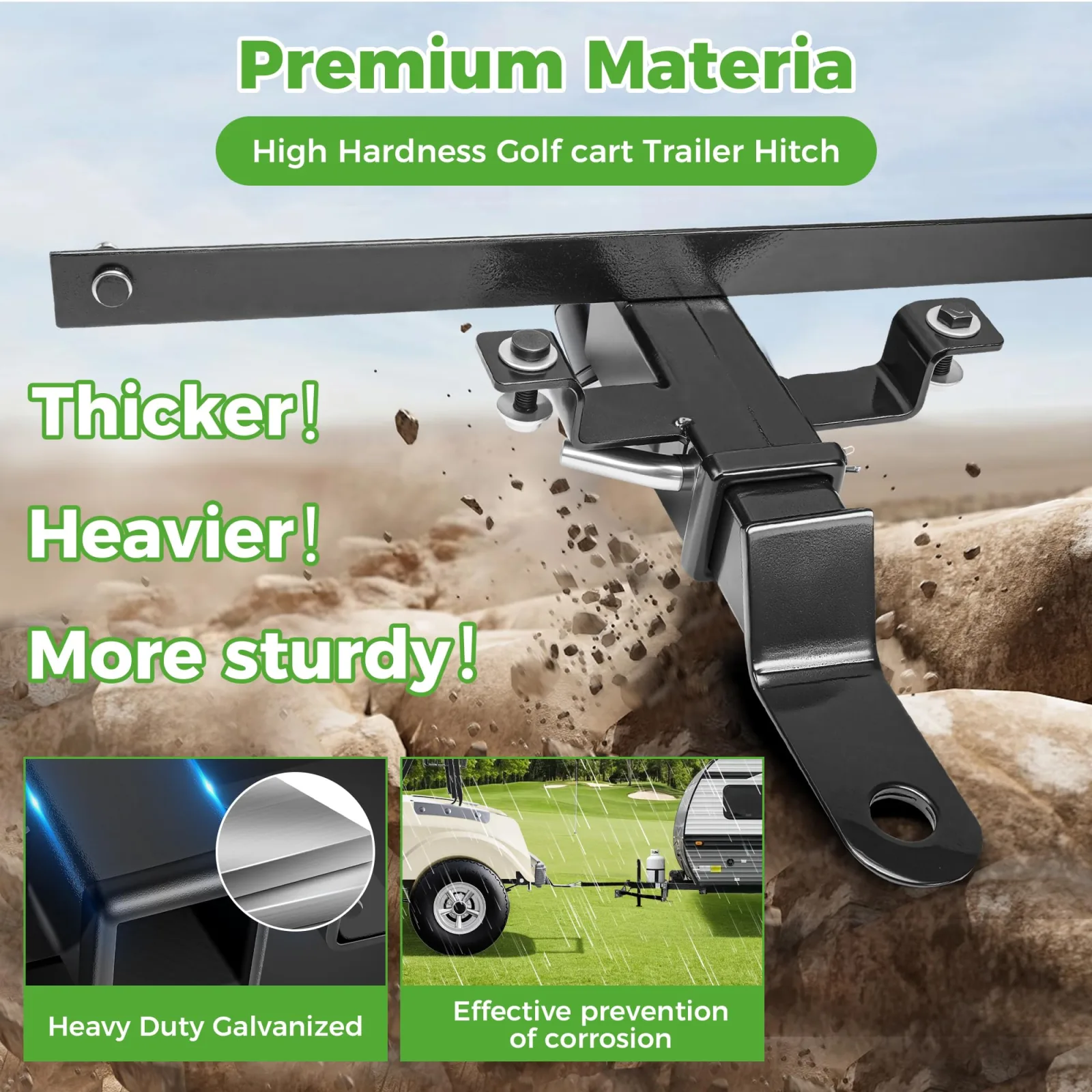 10L0L Trailer Hitch for Club Car DS Golf Carts image 3