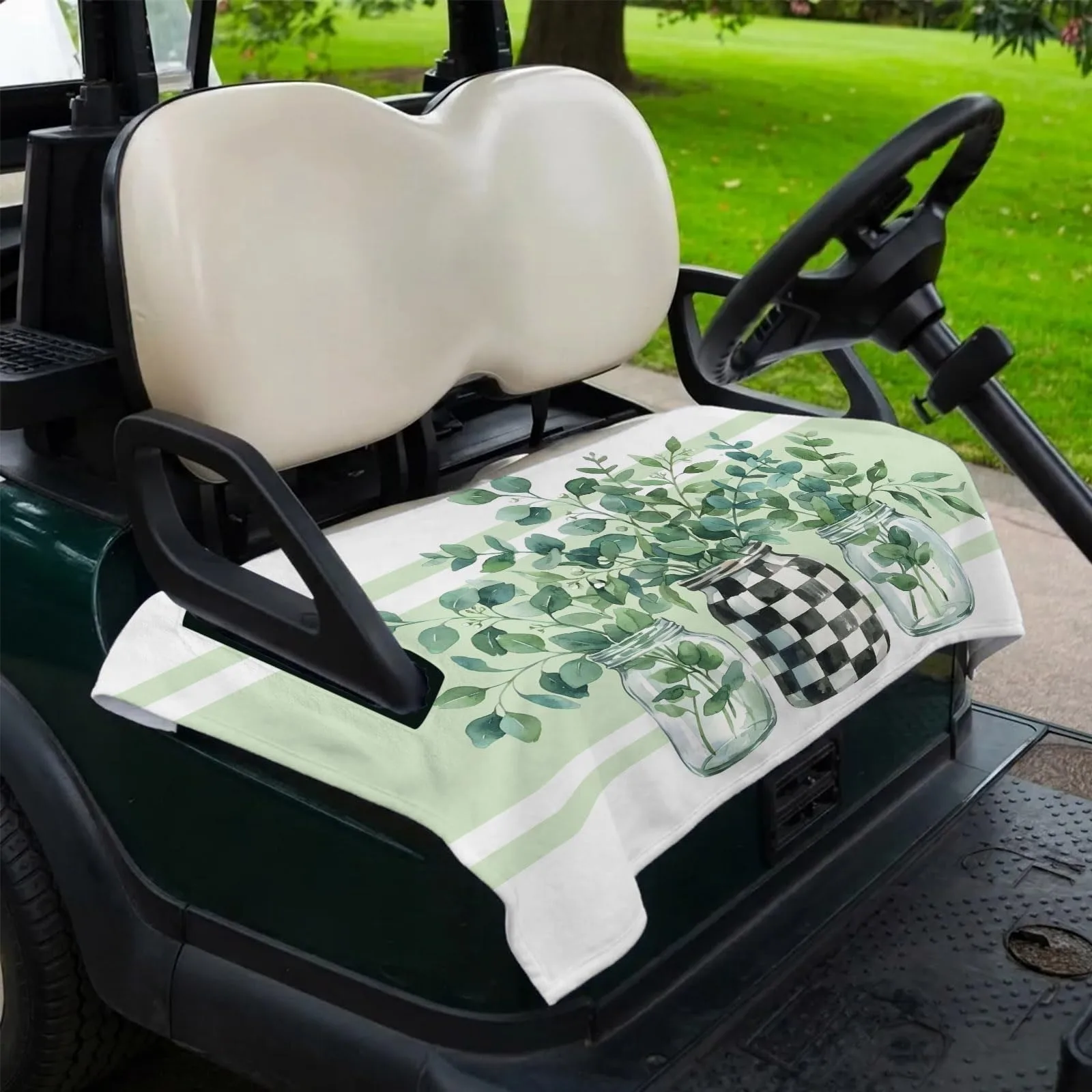 DecorLovee Eucalyptus Golf Cart Seat Cover, 51 x 31 in image 2