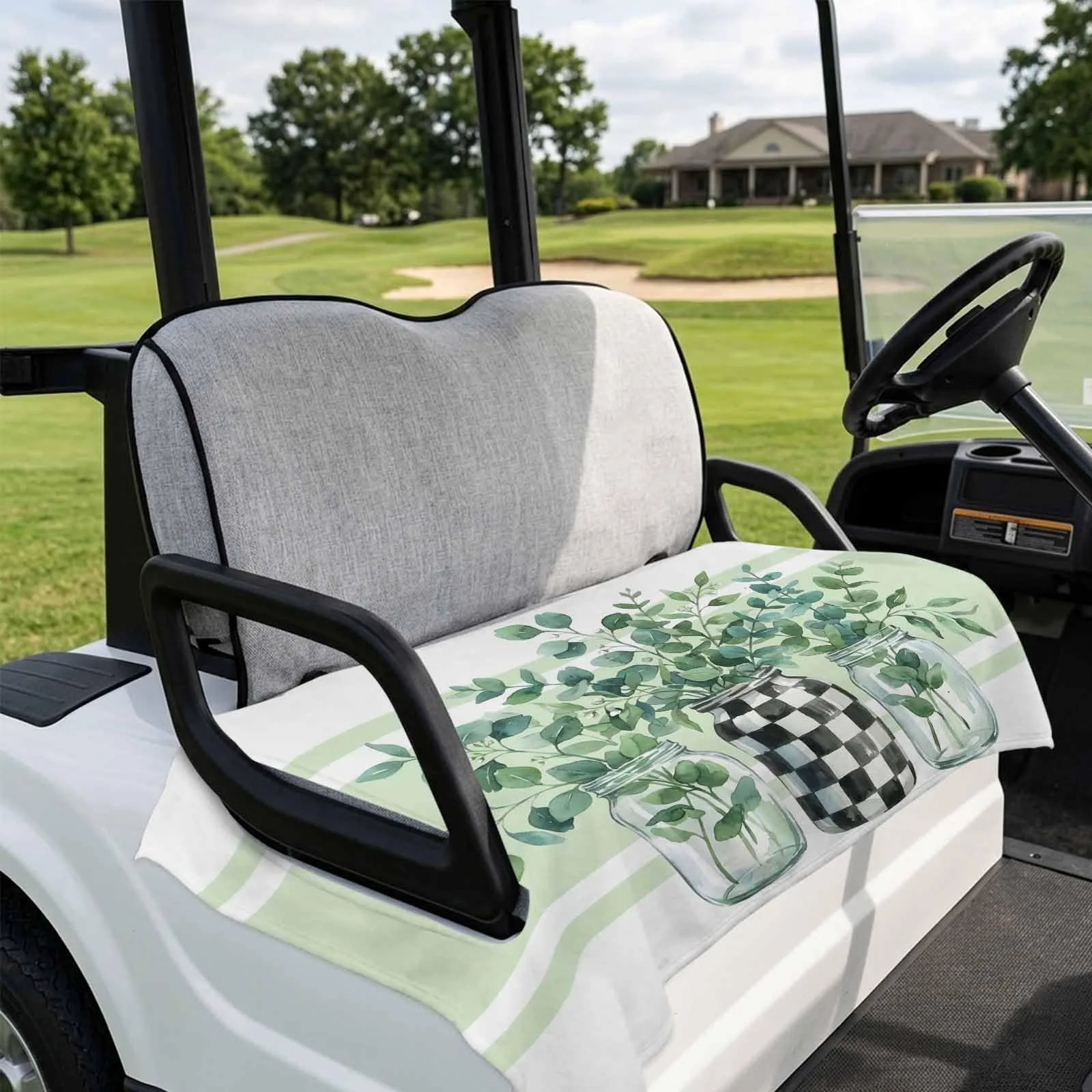DecorLovee Eucalyptus Golf Cart Seat Cover, 51 x 31 in image 4