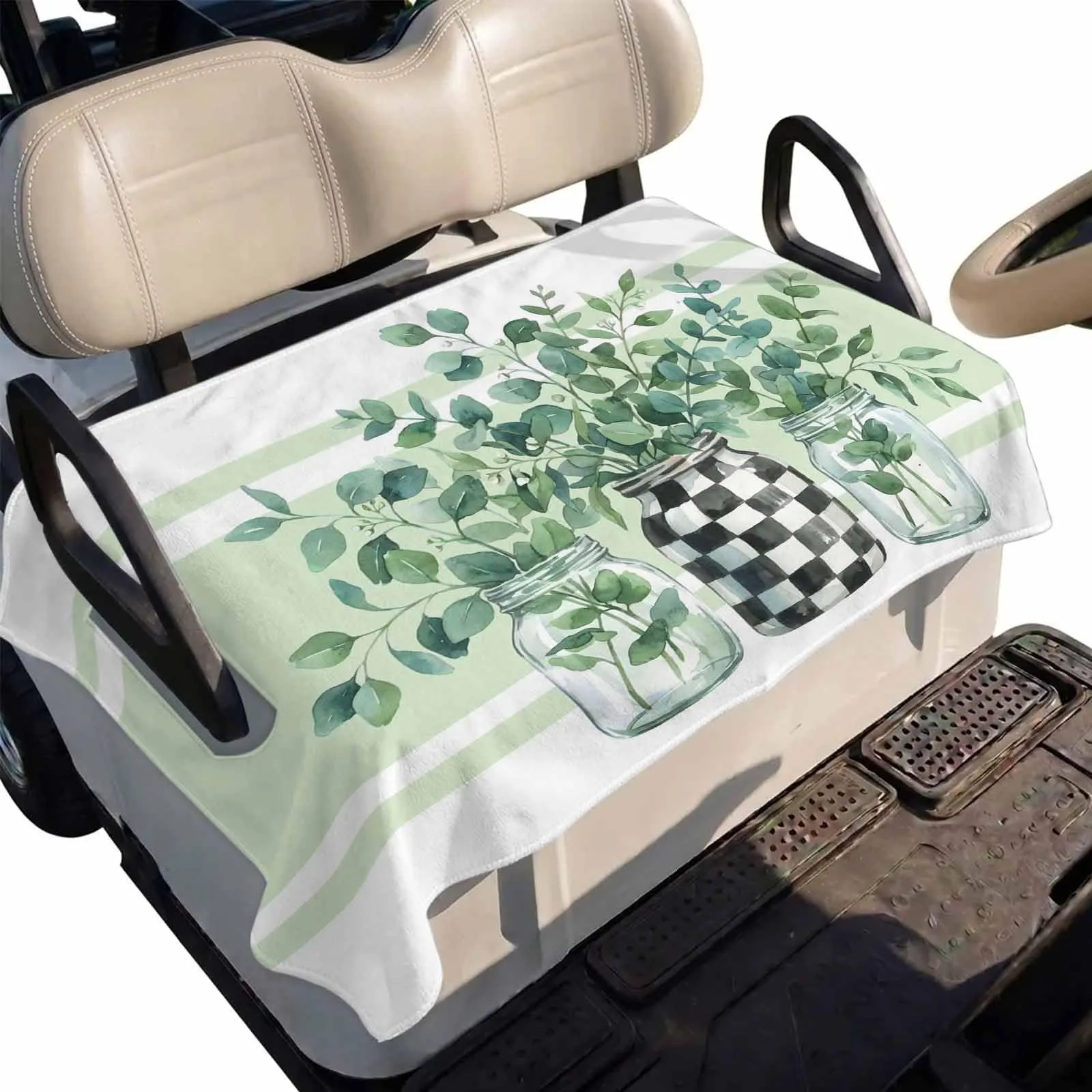 DecorLovee Eucalyptus Golf Cart Seat Cover, 51 x 31 in