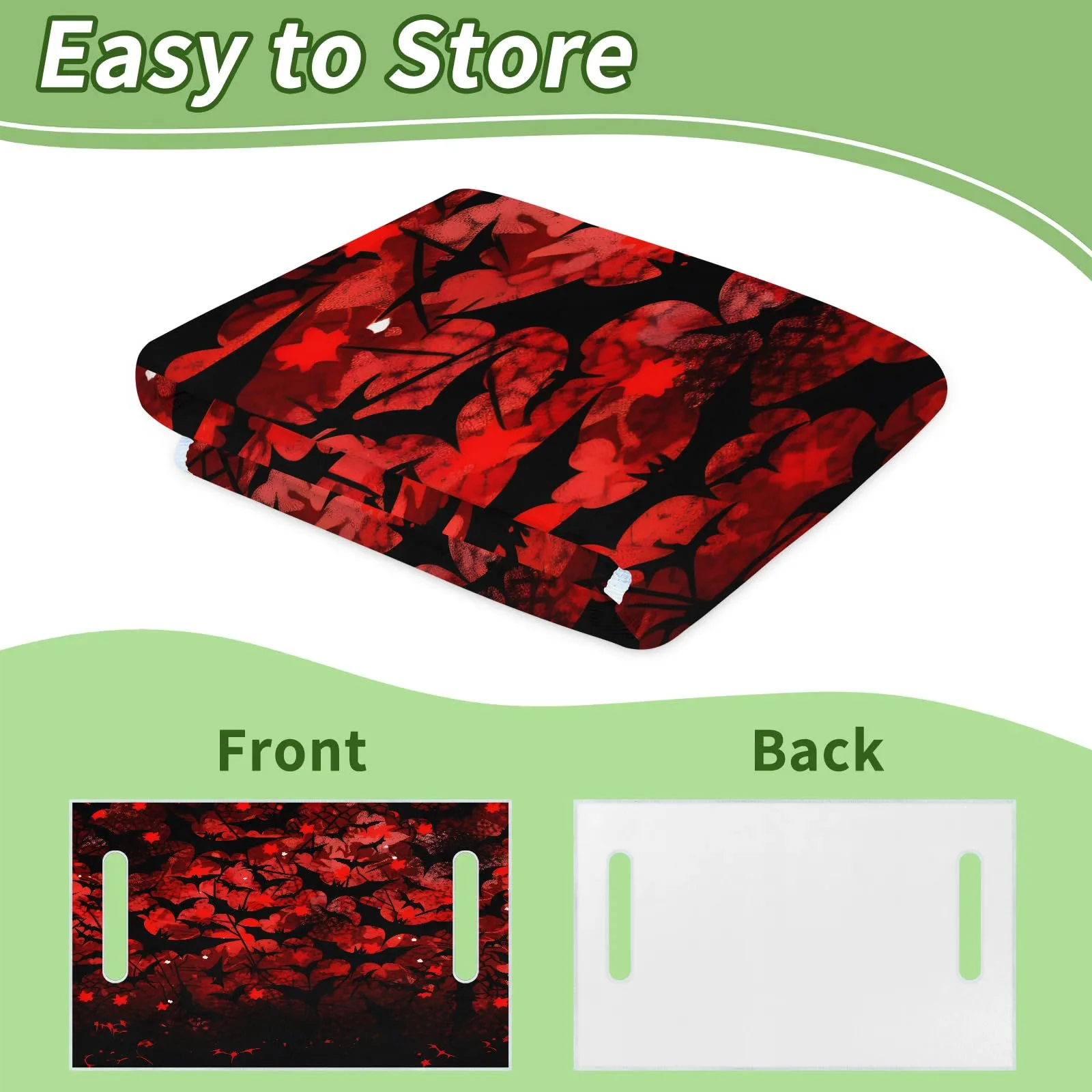 Tiveruda Halloween Red Bat Golf Cart Seat Cover image 4