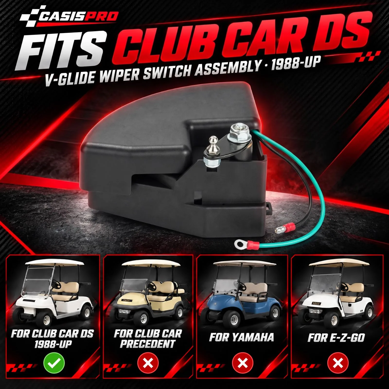 CASISPRO V-Glide Wiper Switch for Club Car DS 36V image 2