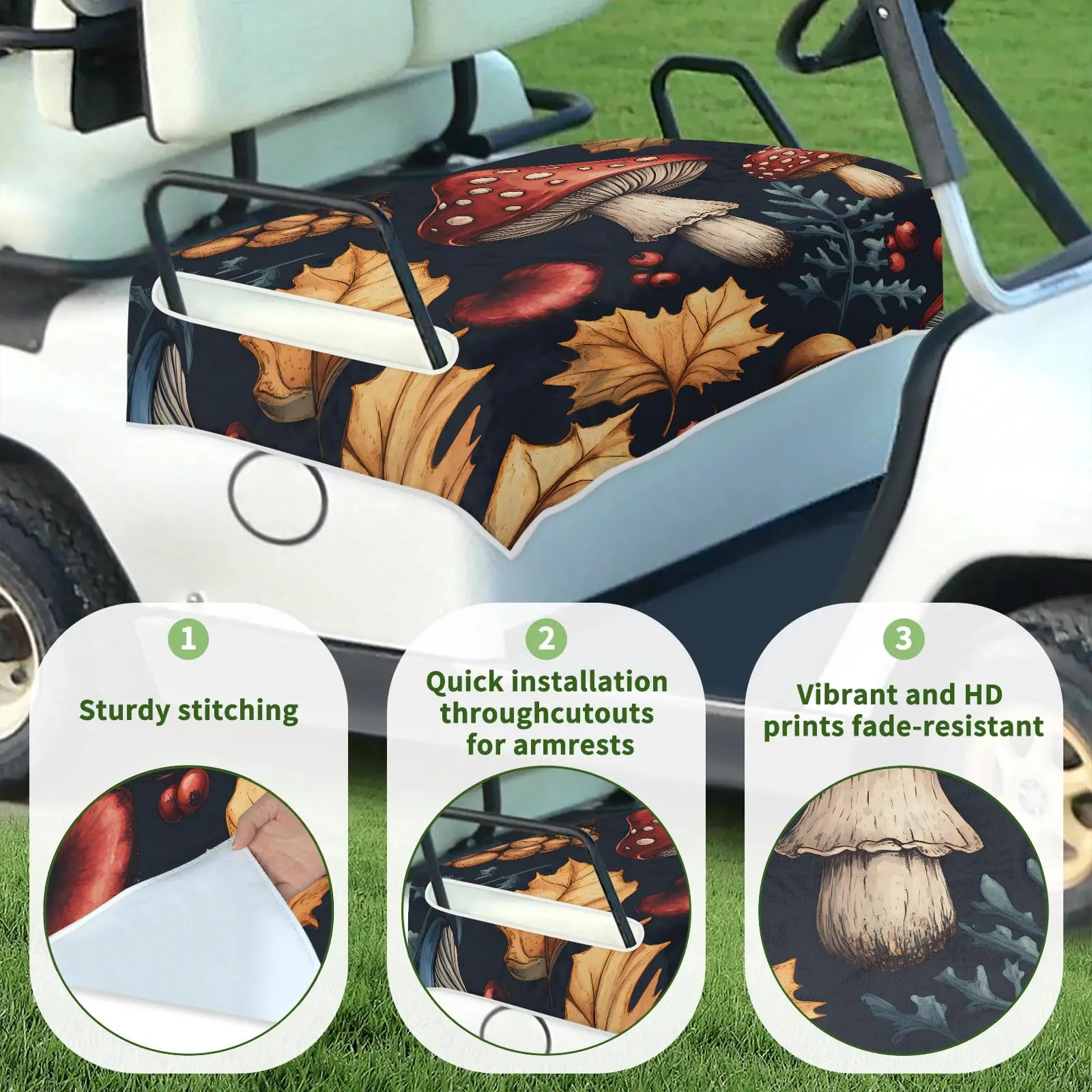 Tiveruda Golf Cart Seat Cover for Double Seats, 51 x 31 in image 3