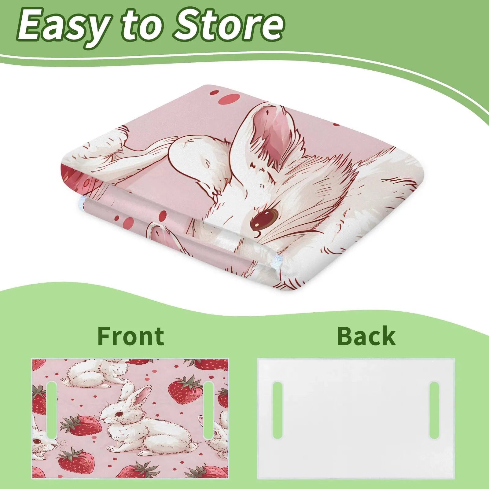 Tiveruda Cute Bunny Strawberry Golf Cart Seat Cover image 4