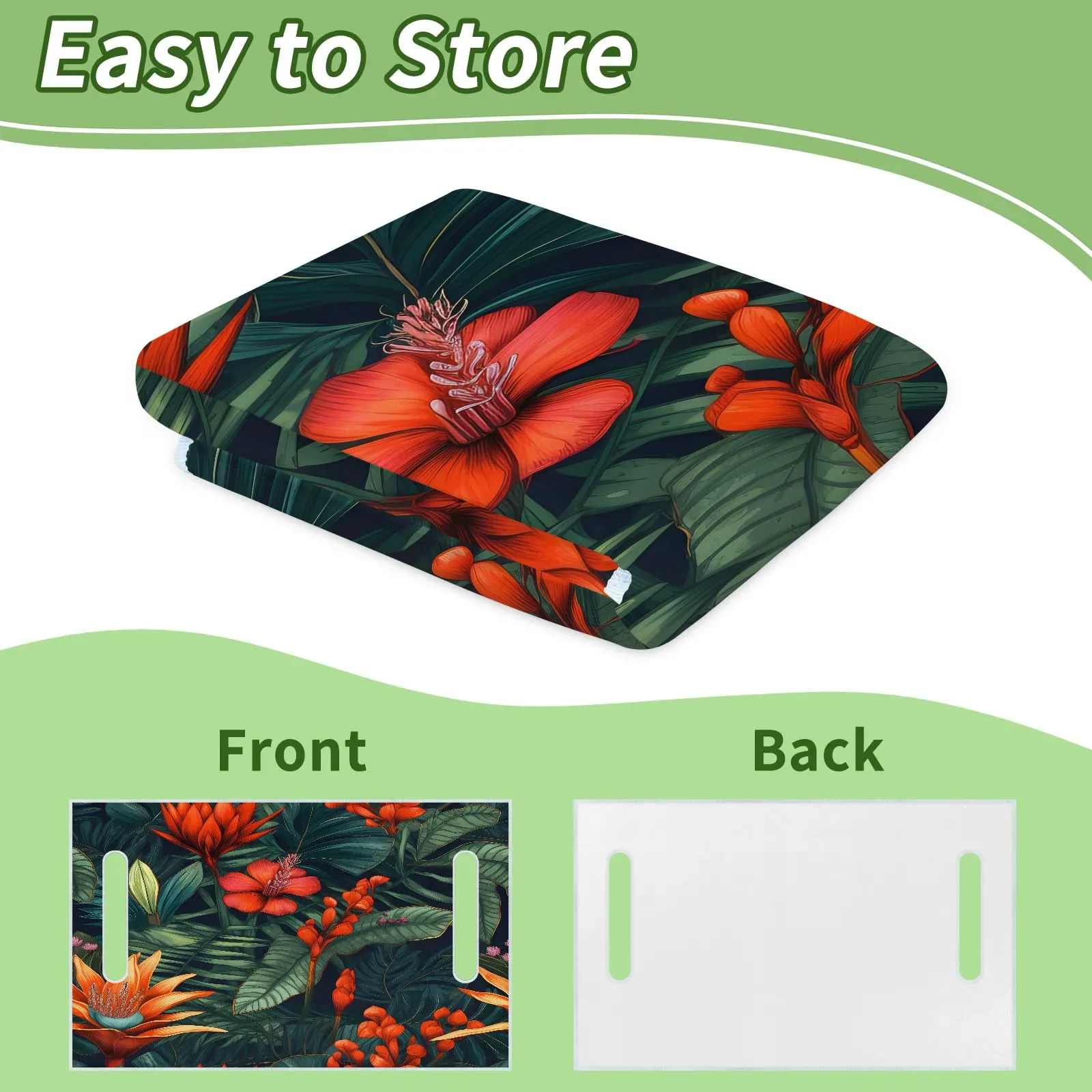 Tiveruda Golf Cart Seat Cover, Flower Green Leaves Pattern image 4