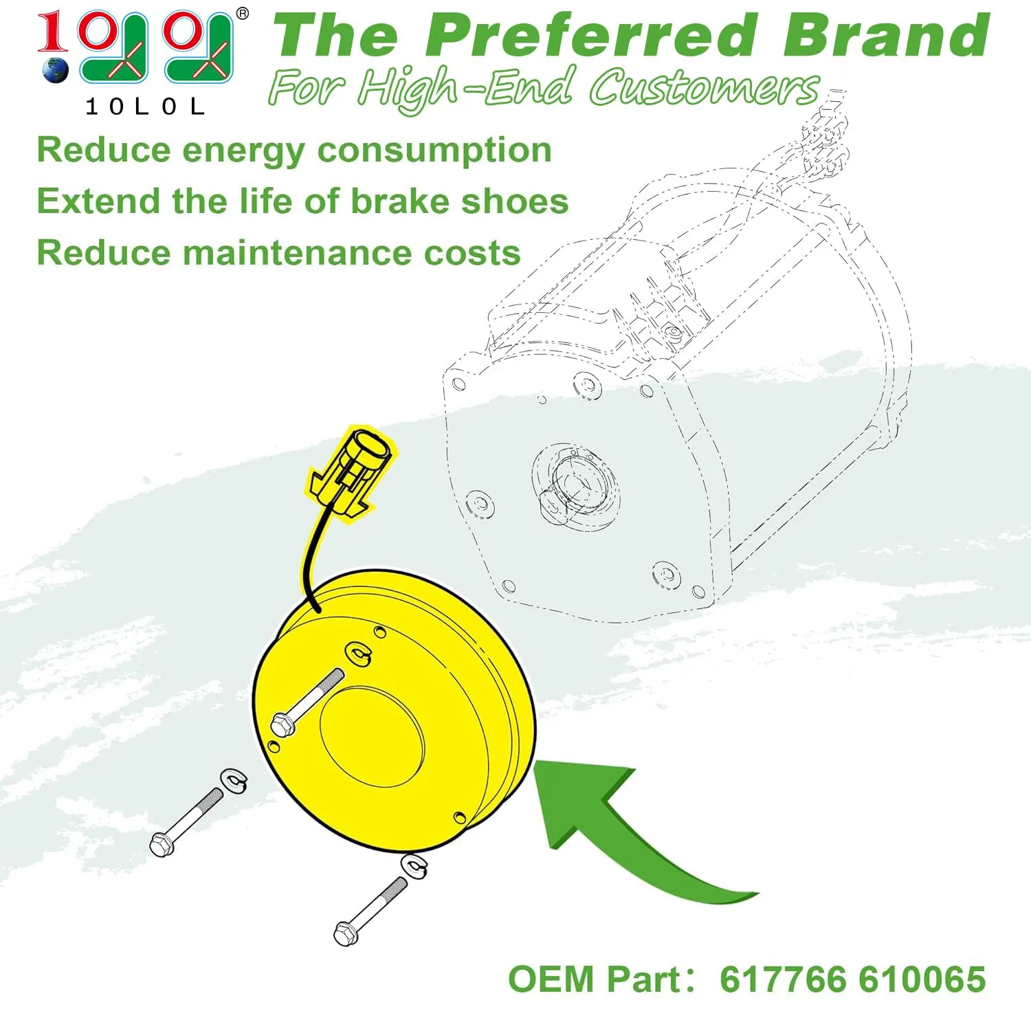 10L0L Motor Brake for E-Z-GO RXV 48V Golf Carts image 3