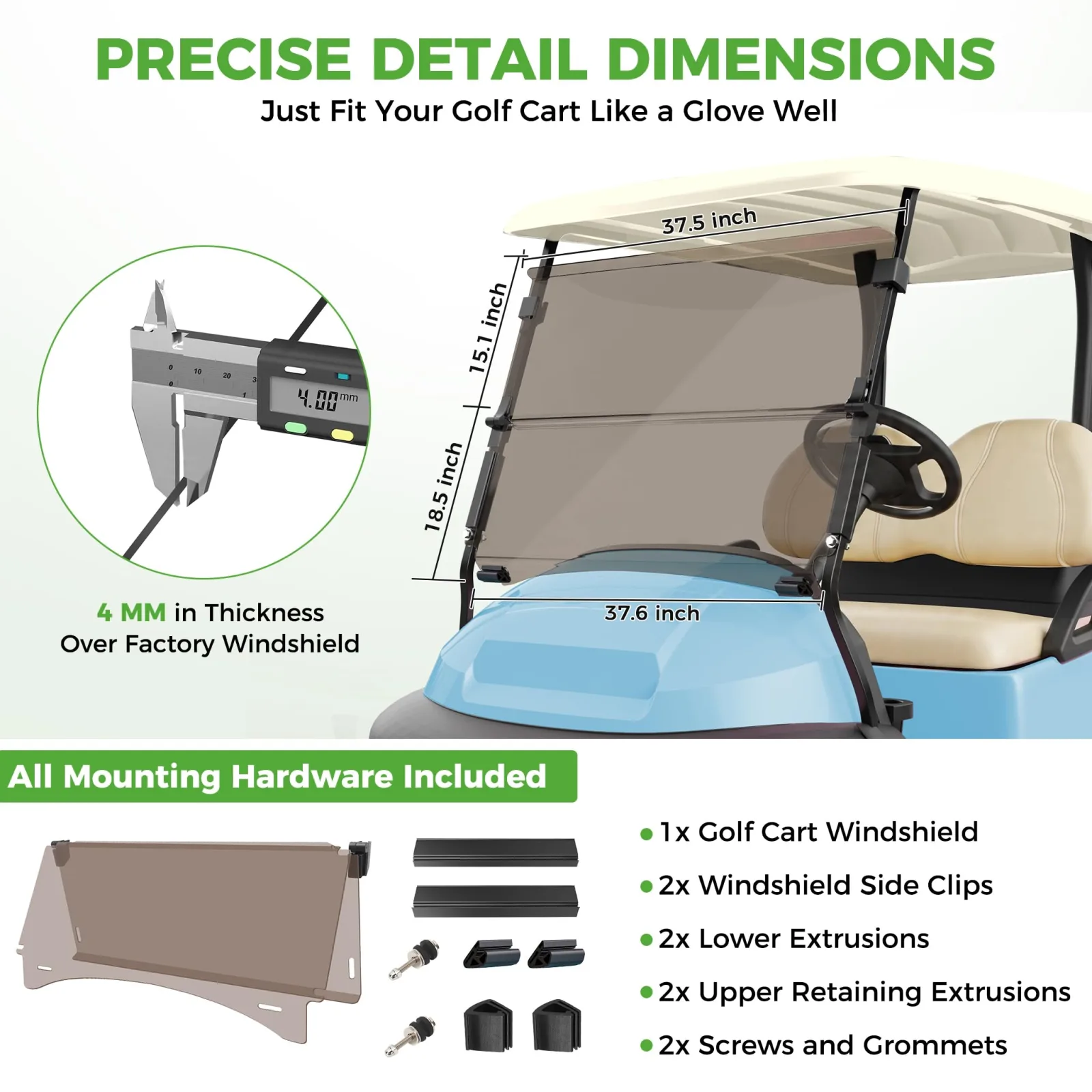 10L0L Club Car Precedent Fold-Down Windshield image 3