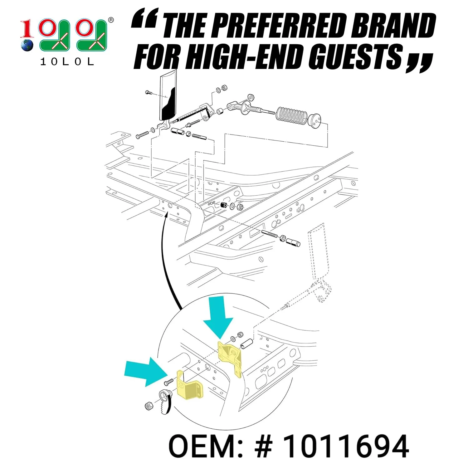 10L0L Club Car DS Accelerator Bearing Bracket 1981-2011 image 2