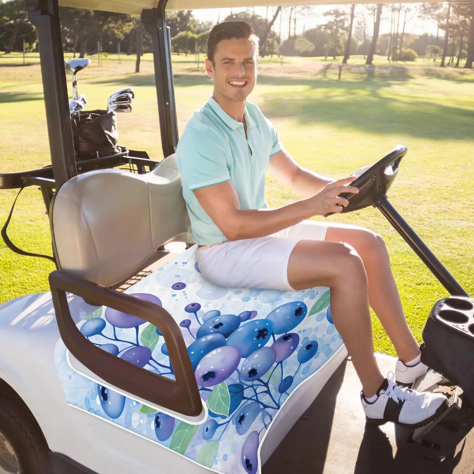 Tiveruda Golf Cart Seat Cover for Double Seats image 4