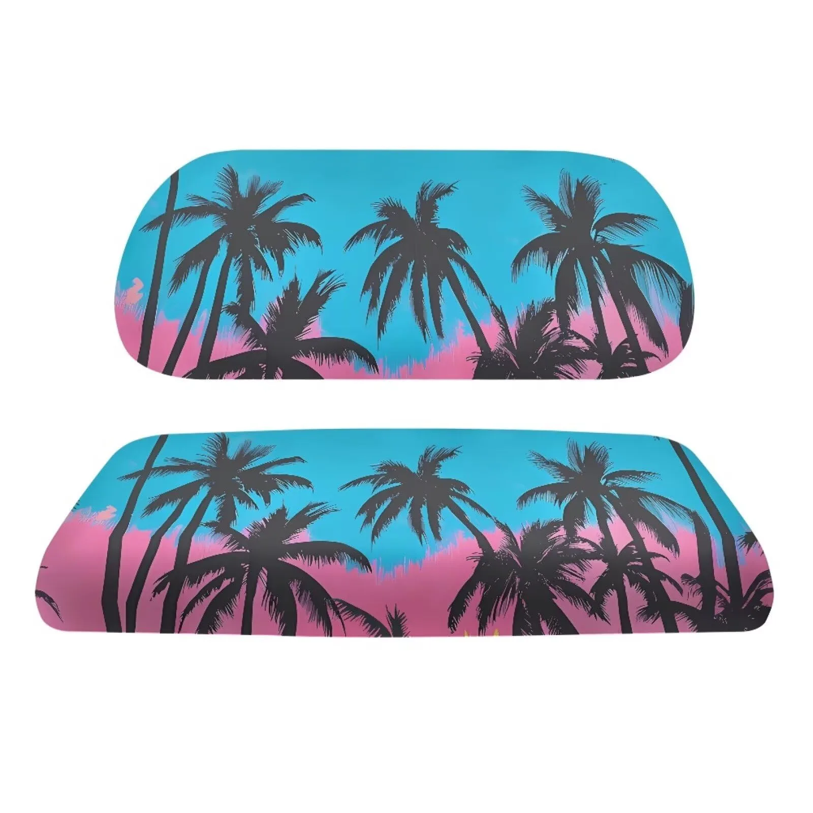 TOADDMOS Pink Blue Coconut Palm Golf Cart Seat Covers