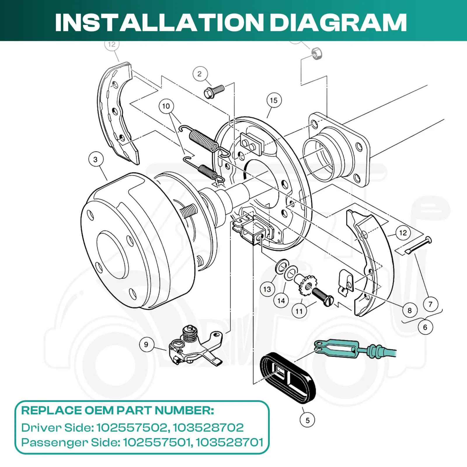 DRIVE UP Brake Cables for Club Car Precedent, DU00059 image 4