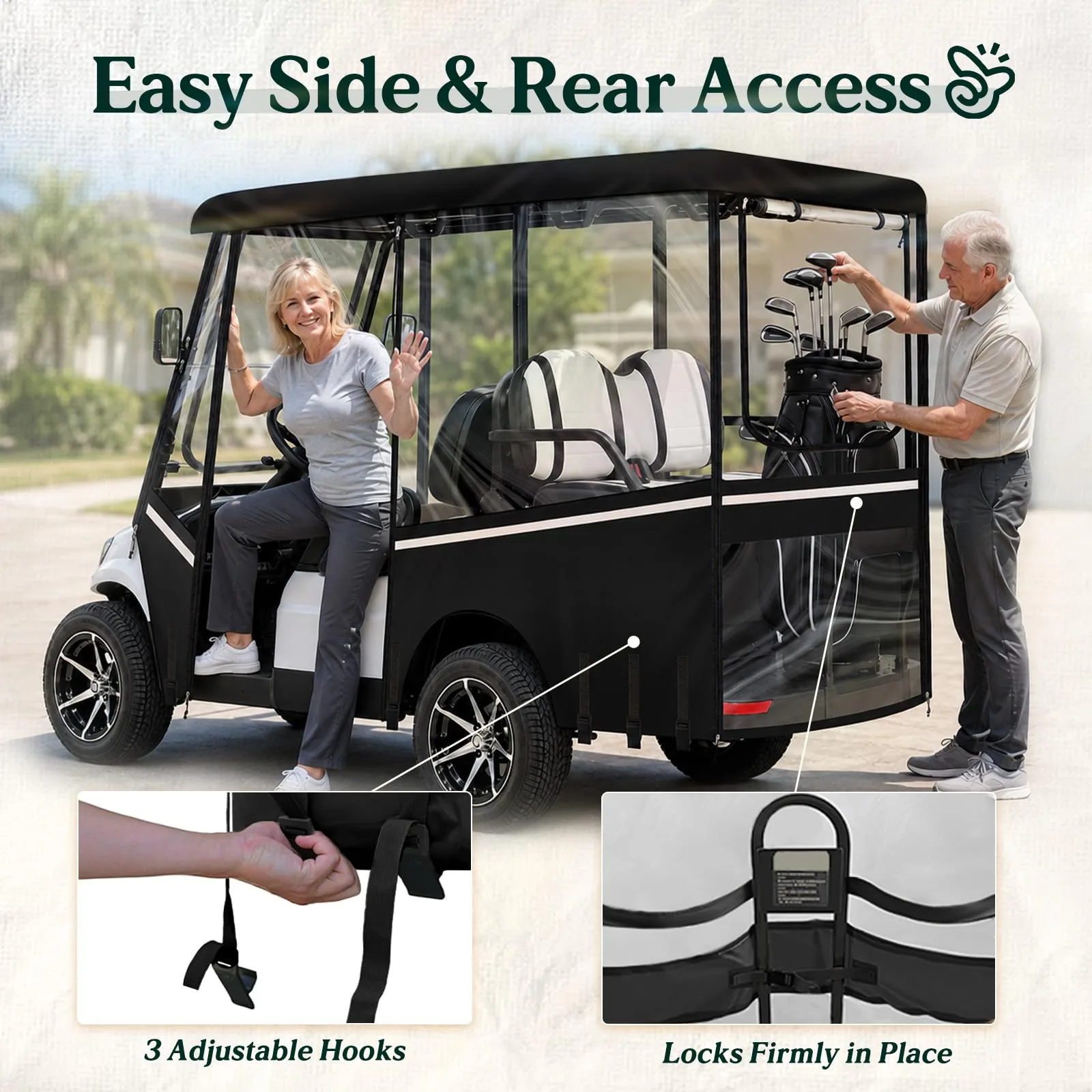 LUPPLE 2+2 Long Roof Golf Cart Enclosure image 4