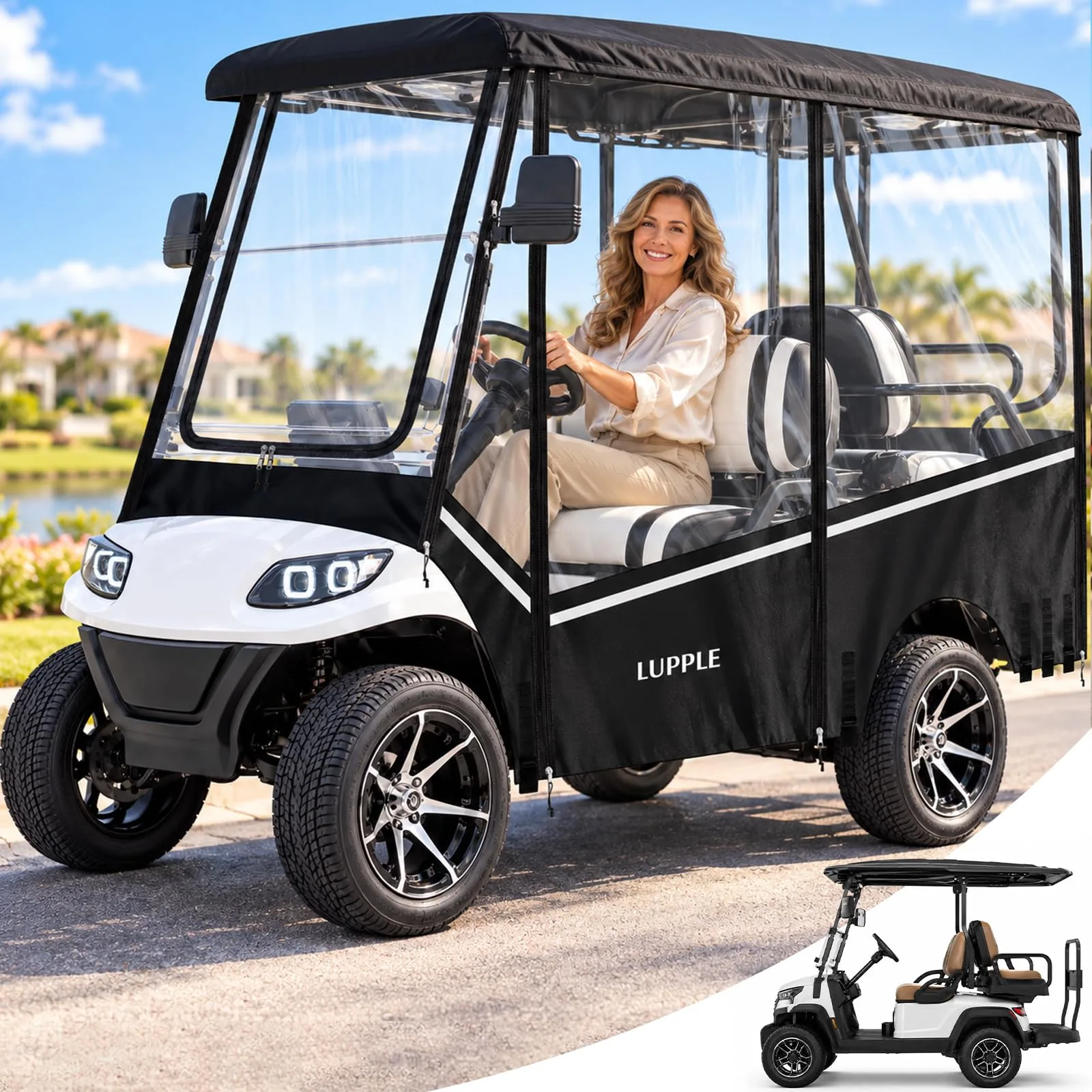 LUPPLE 2+2 Long Roof Golf Cart Enclosure
