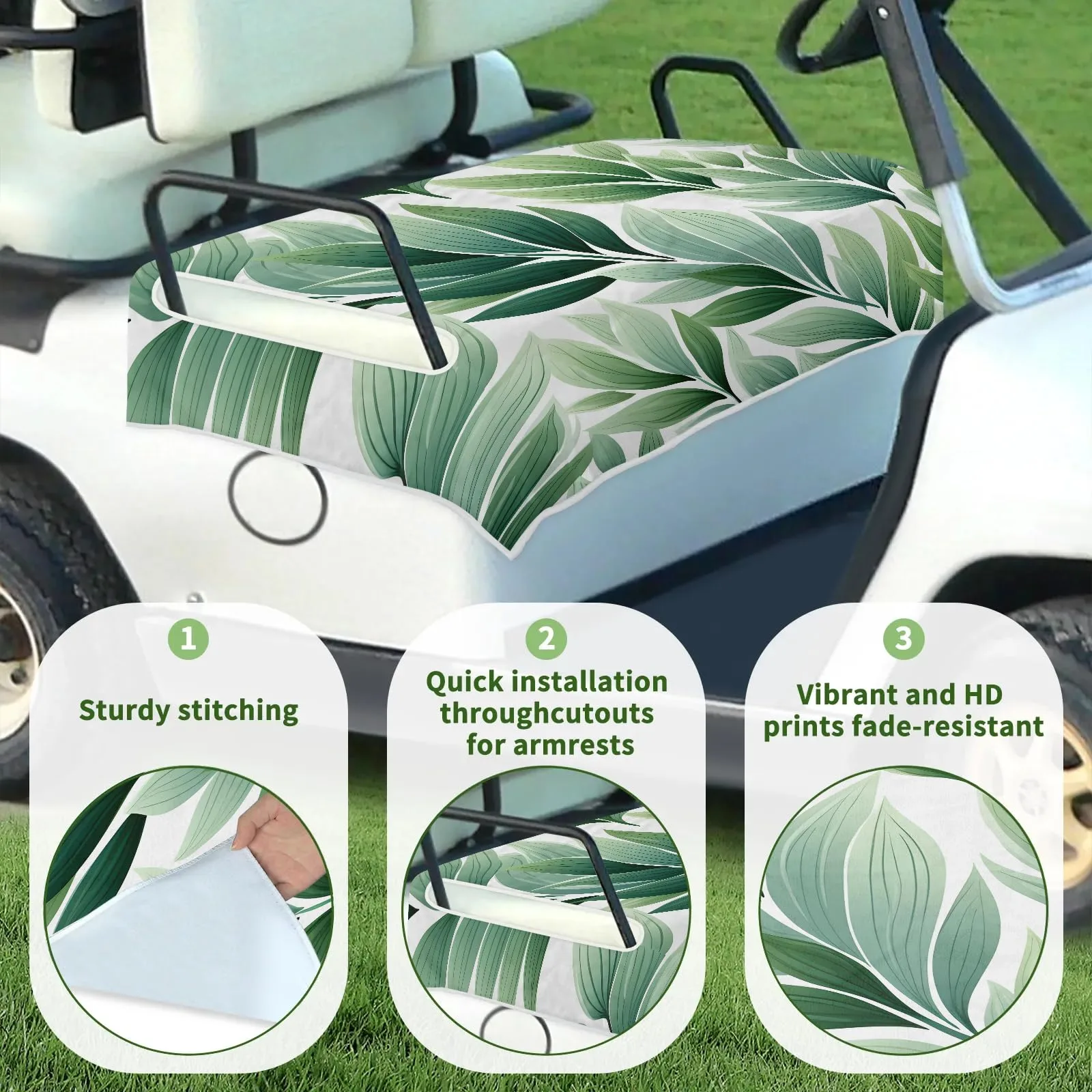 Tiveruda Golf Cart Seat Cover for Double Seats, 51 x 31 in image 3