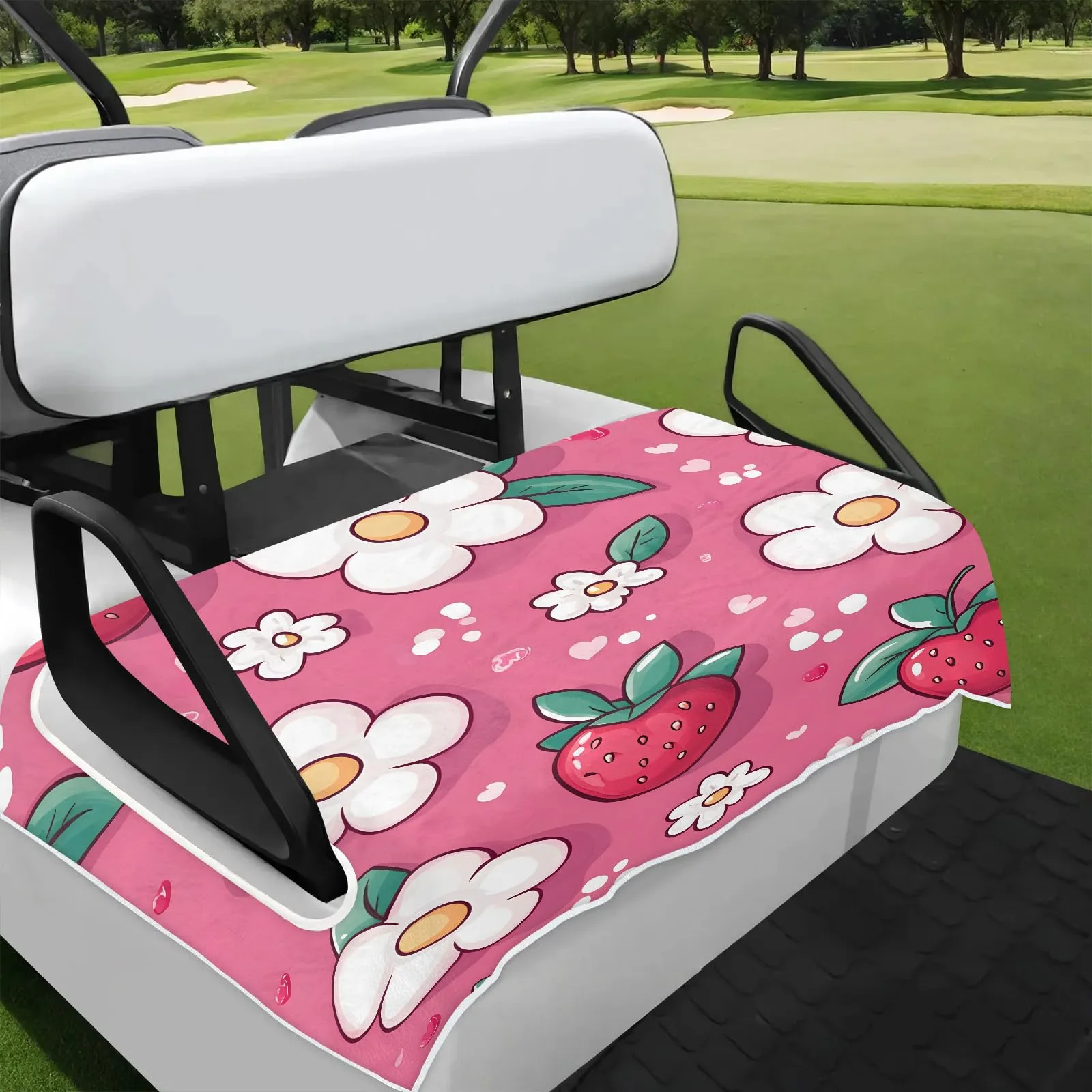 Tiveruda Pink Golf Cart Seat Cover for Double Seats