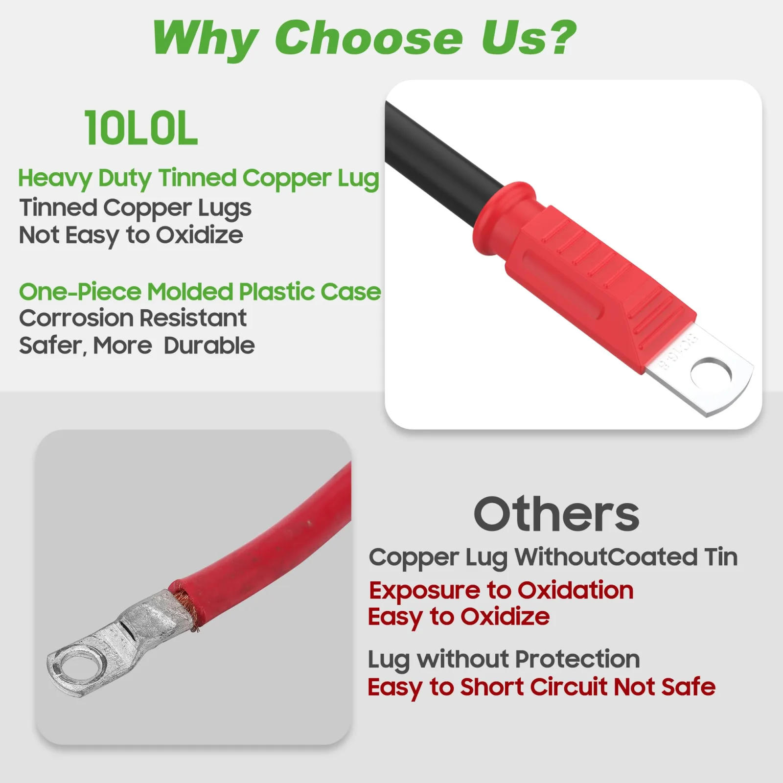 10L0L Golf Cart Battery Cables for Yamaha and Club Car DS image 3