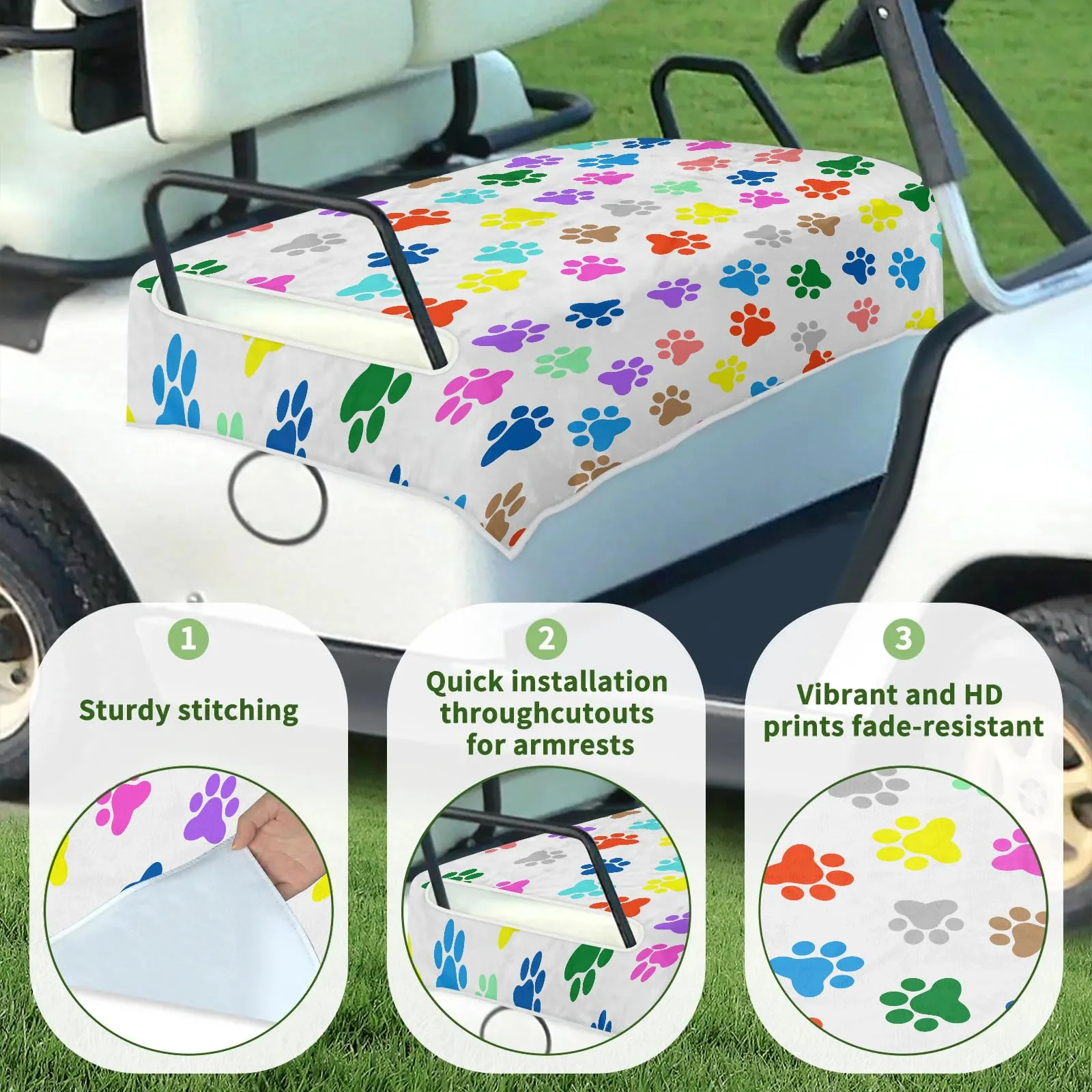 Tiveruda 51" x 31" Golf Cart 2-Person Seat Cover - Polyester image 3