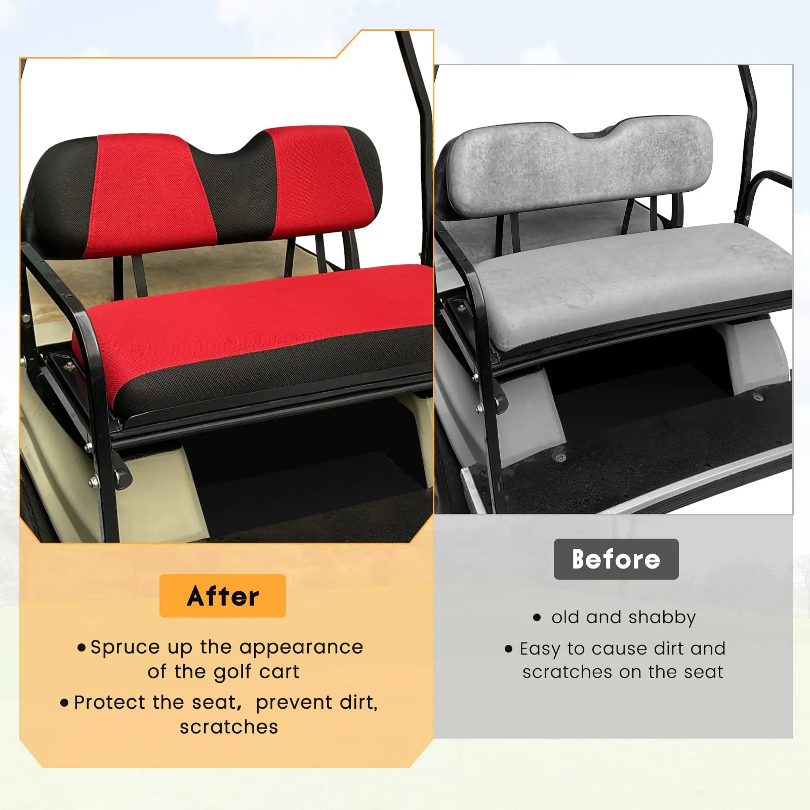 CHENGWEI Golf Cart Seat Covers for E-Z-GO and Club Car DS image 4