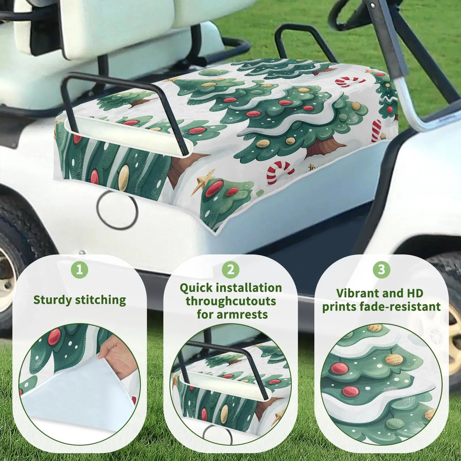 Tiveruda Golf Cart Seat Cover for Double Seats, 51 x 31 in image 3