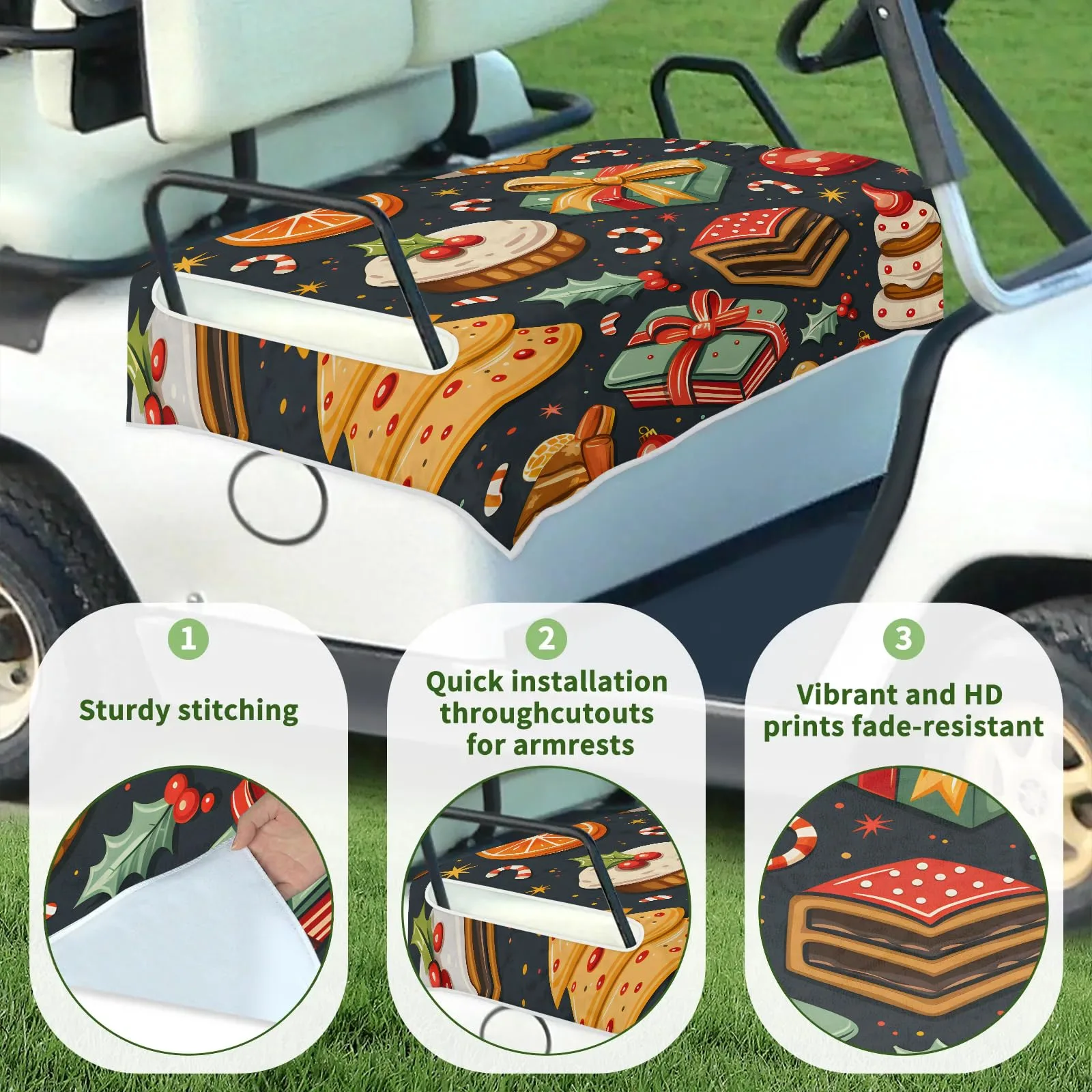 Tiveruda Golf Cart Seat Cover for Double Seats image 3