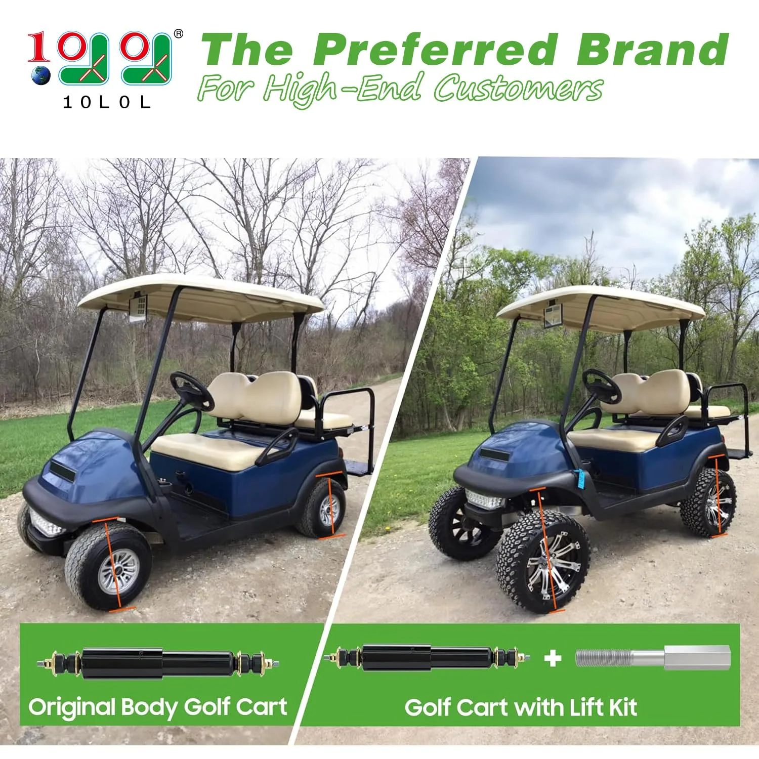 10L0L Golf Cart Shock Extension Rod for EZGO and Club Car image 2