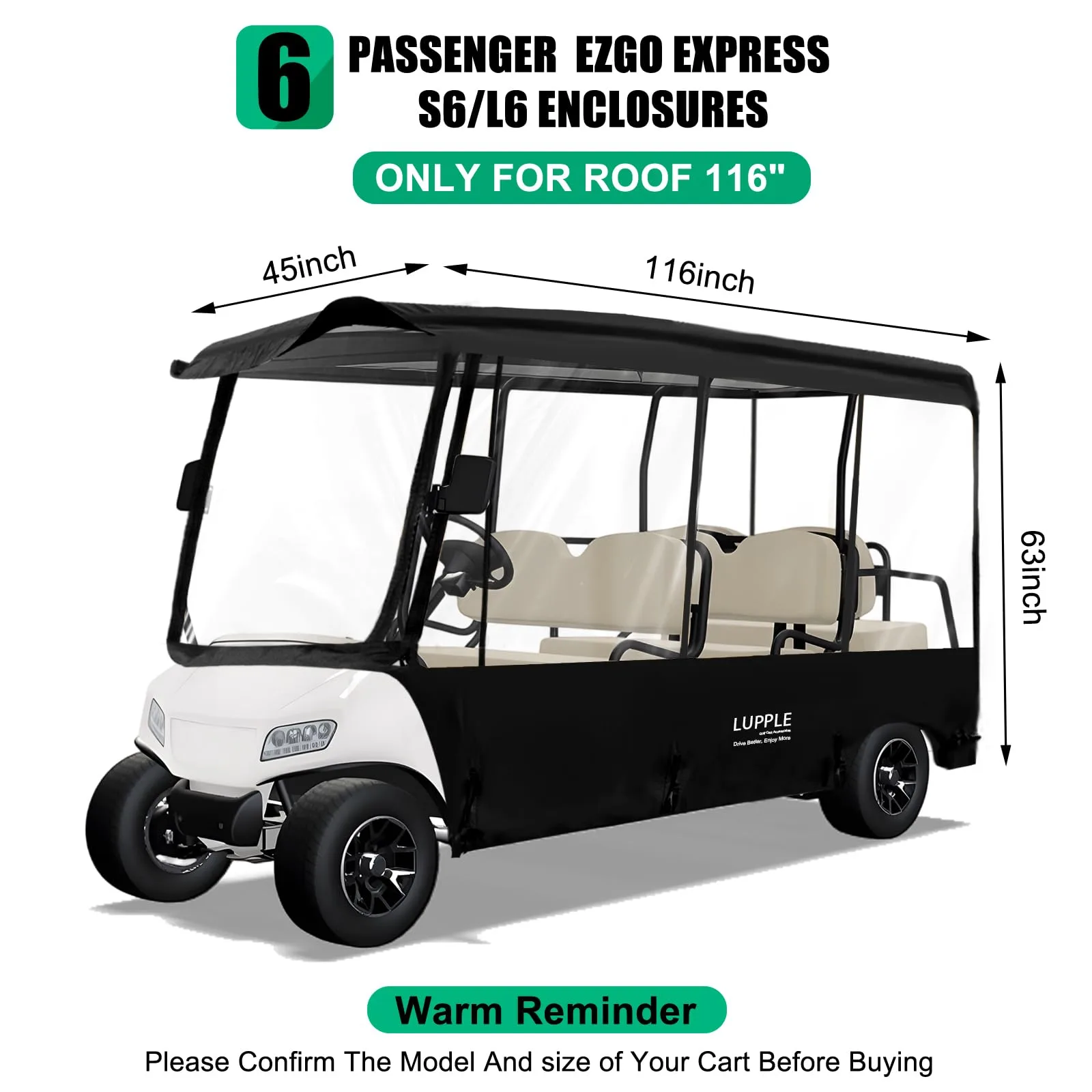 LUPPLE Enclosure for E-Z-GO Express S6/L6 Golf Cart image 2