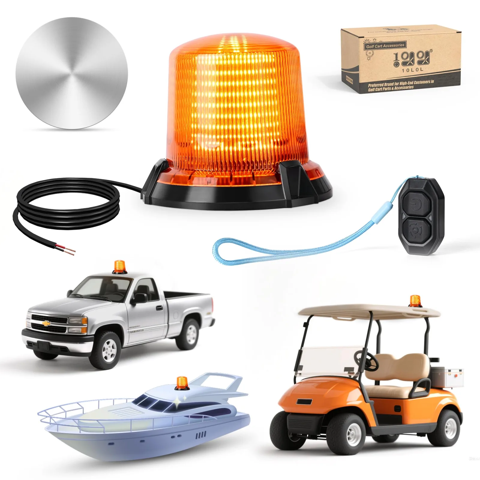 10L0L Golf Cart Flashing Warning Light with Remote Control