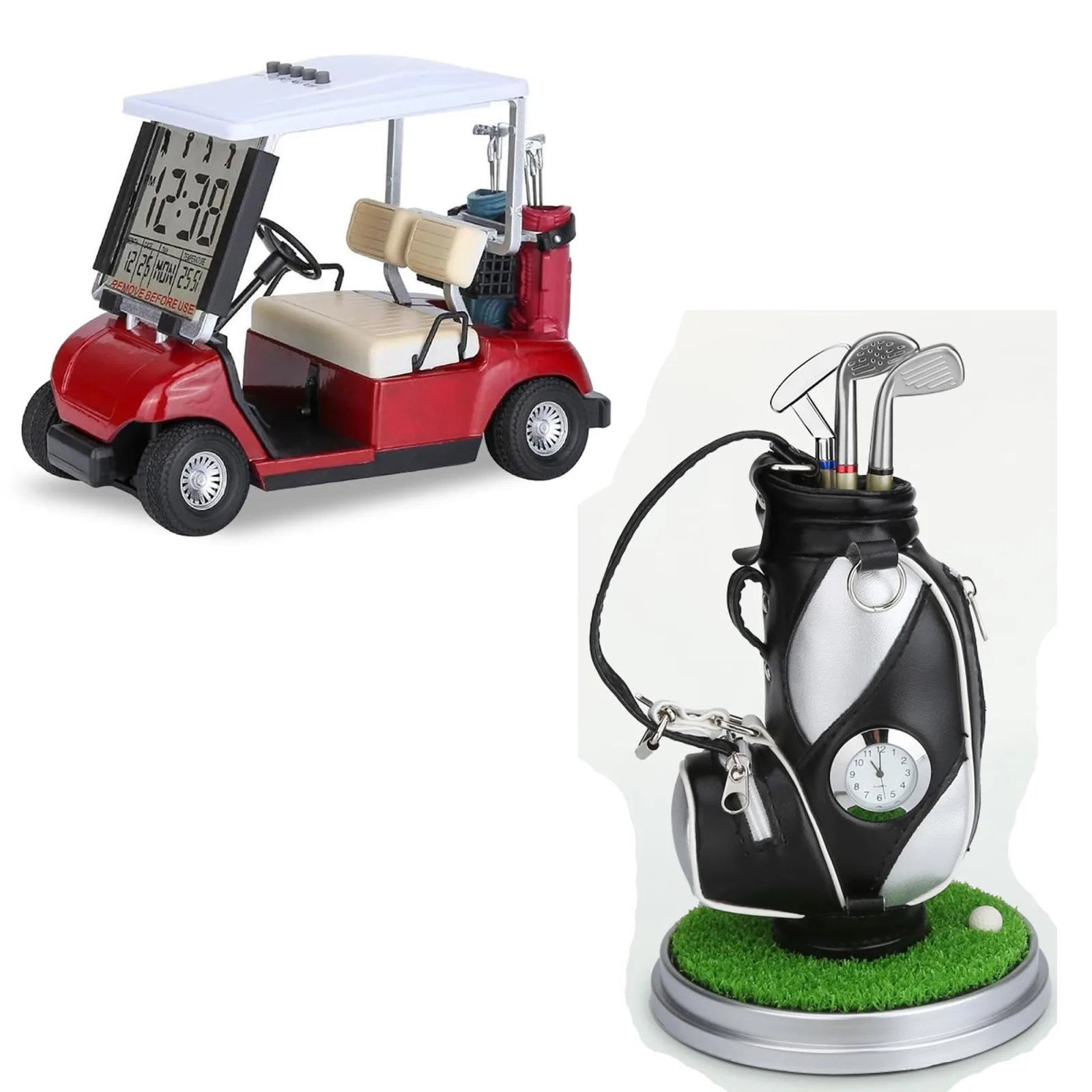 10L0L Golf Cart Alarm Clock LCD Display Pen Holder