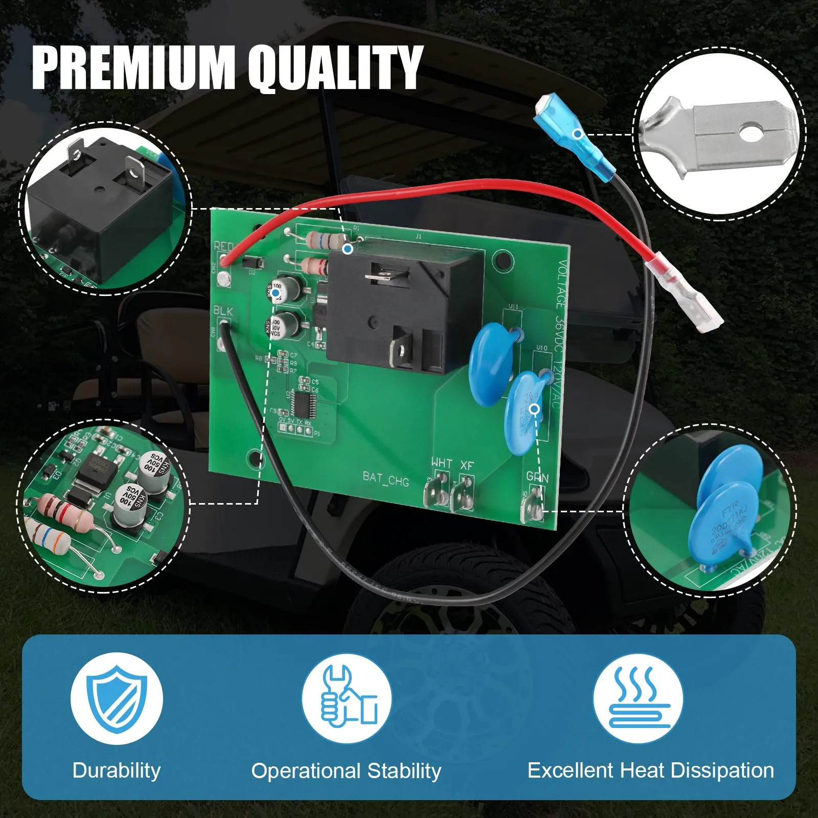 RALZAOTO 36V E-Z-GO Powerwise Charger Control Board image 4
