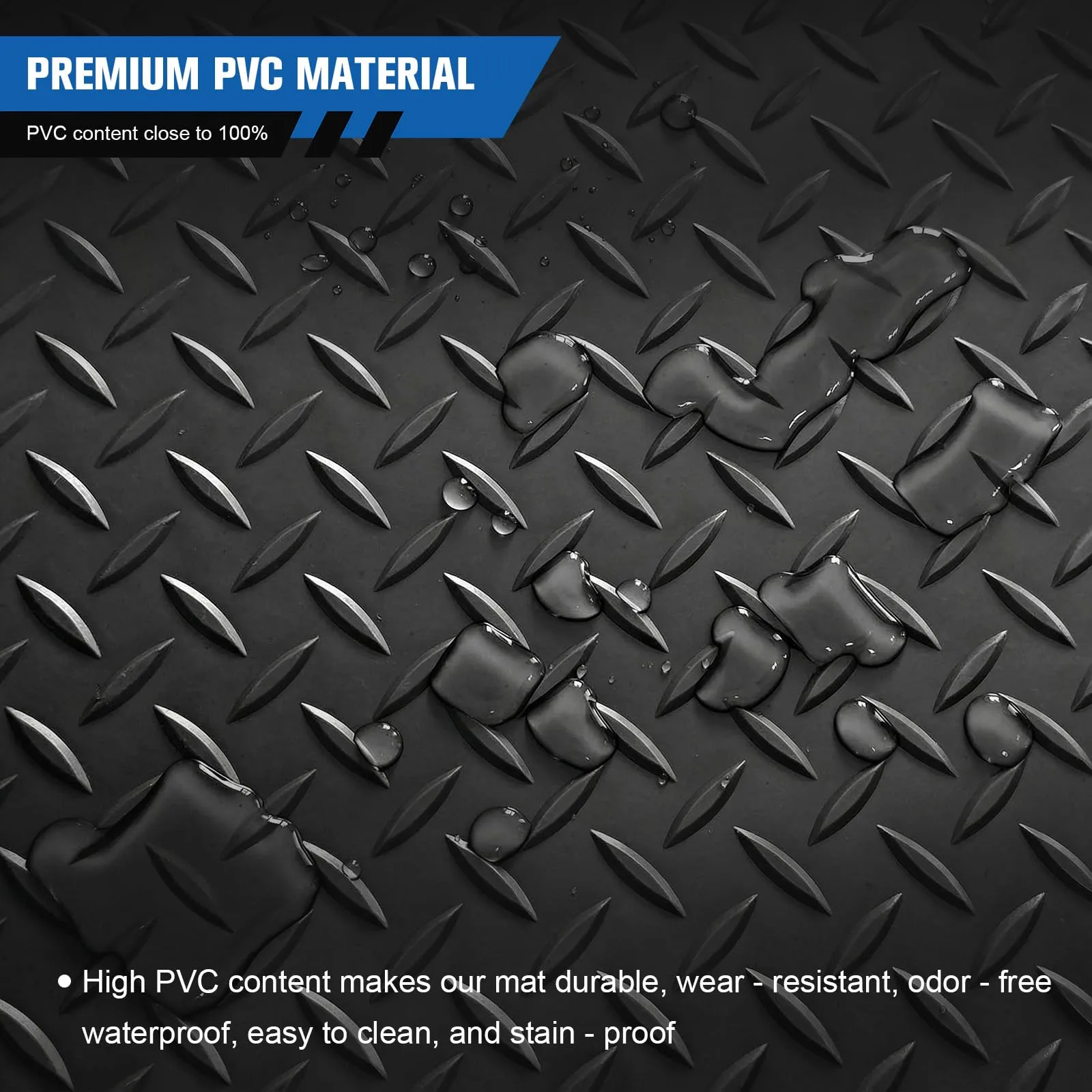 Generic PVC Diamond Plate Golf Cart Floor Mat Roll image 3