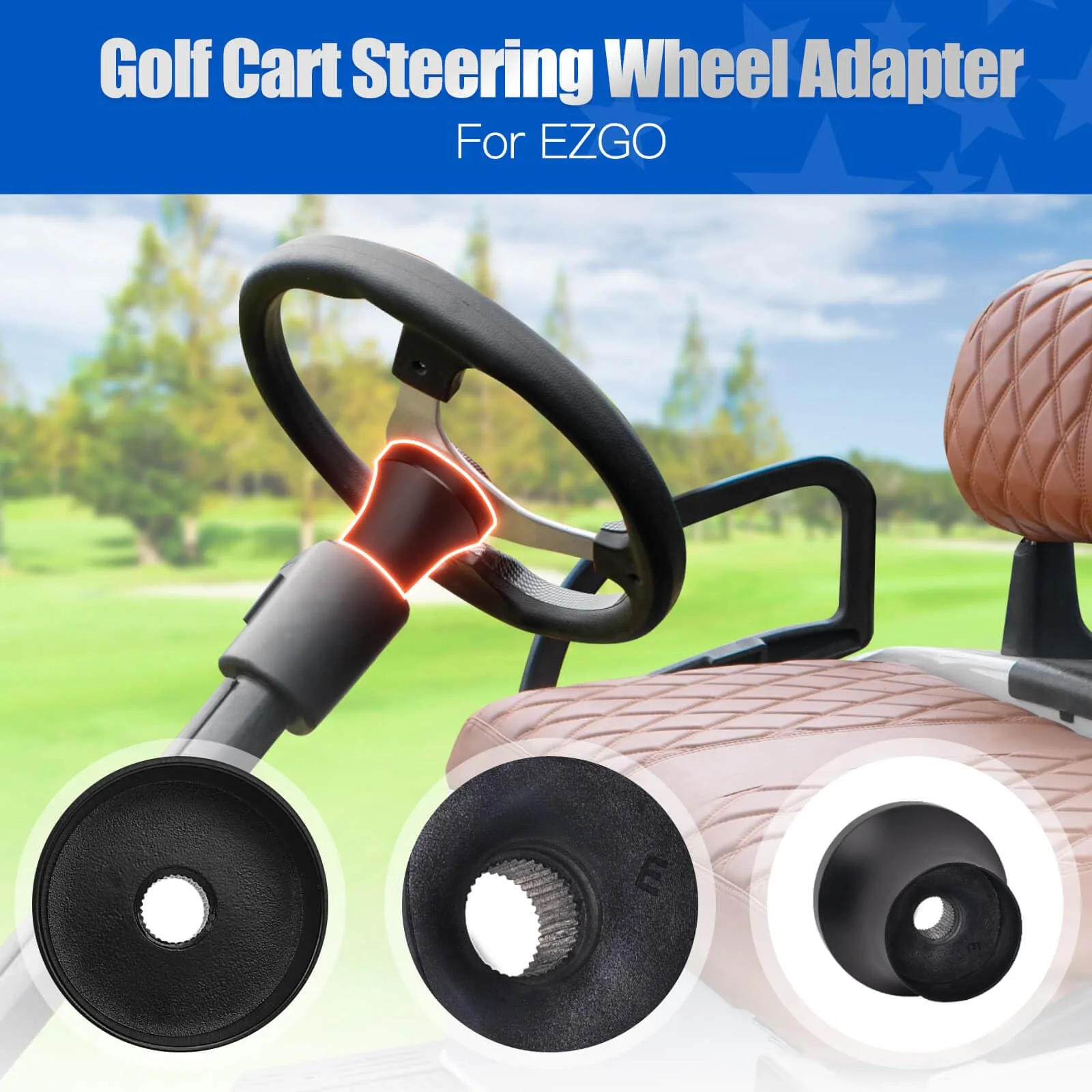 NOKINS Steering Wheel Adapter for E-Z-GO TXT/RXV image 2