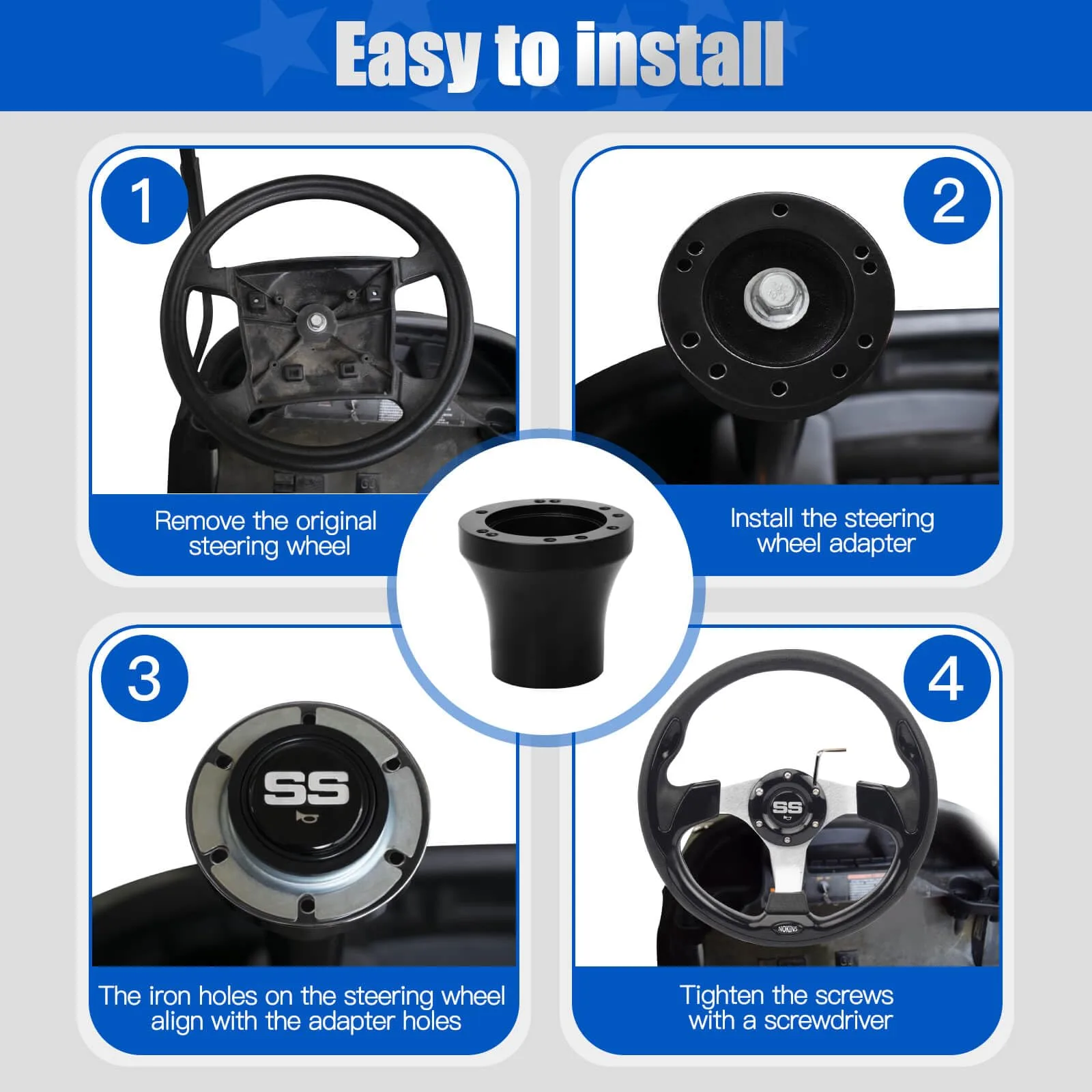 NOKINS Steering Wheel Adapter for E-Z-GO TXT/RXV image 4