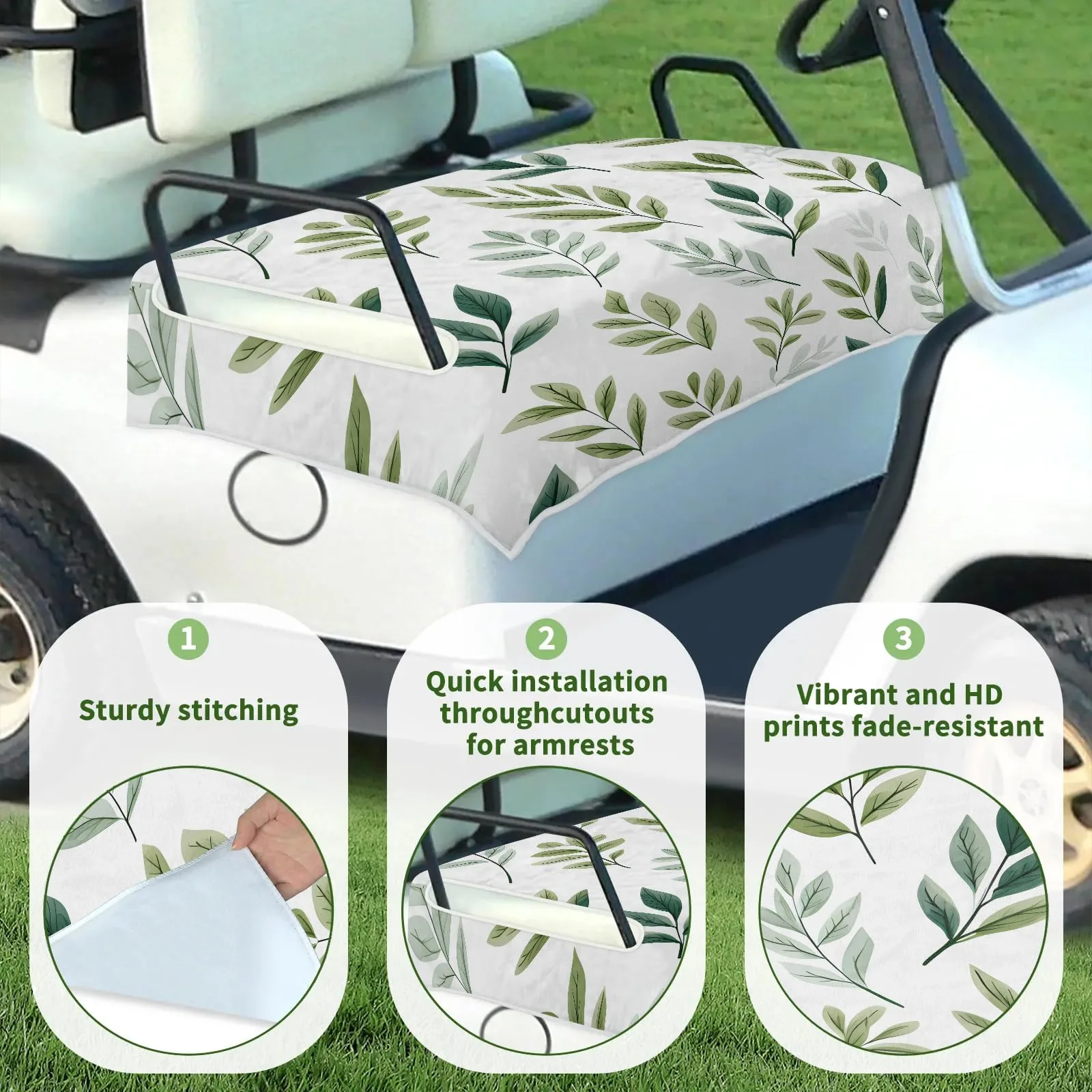 Tiveruda Golf Cart Seat Cover for Double Seats image 3