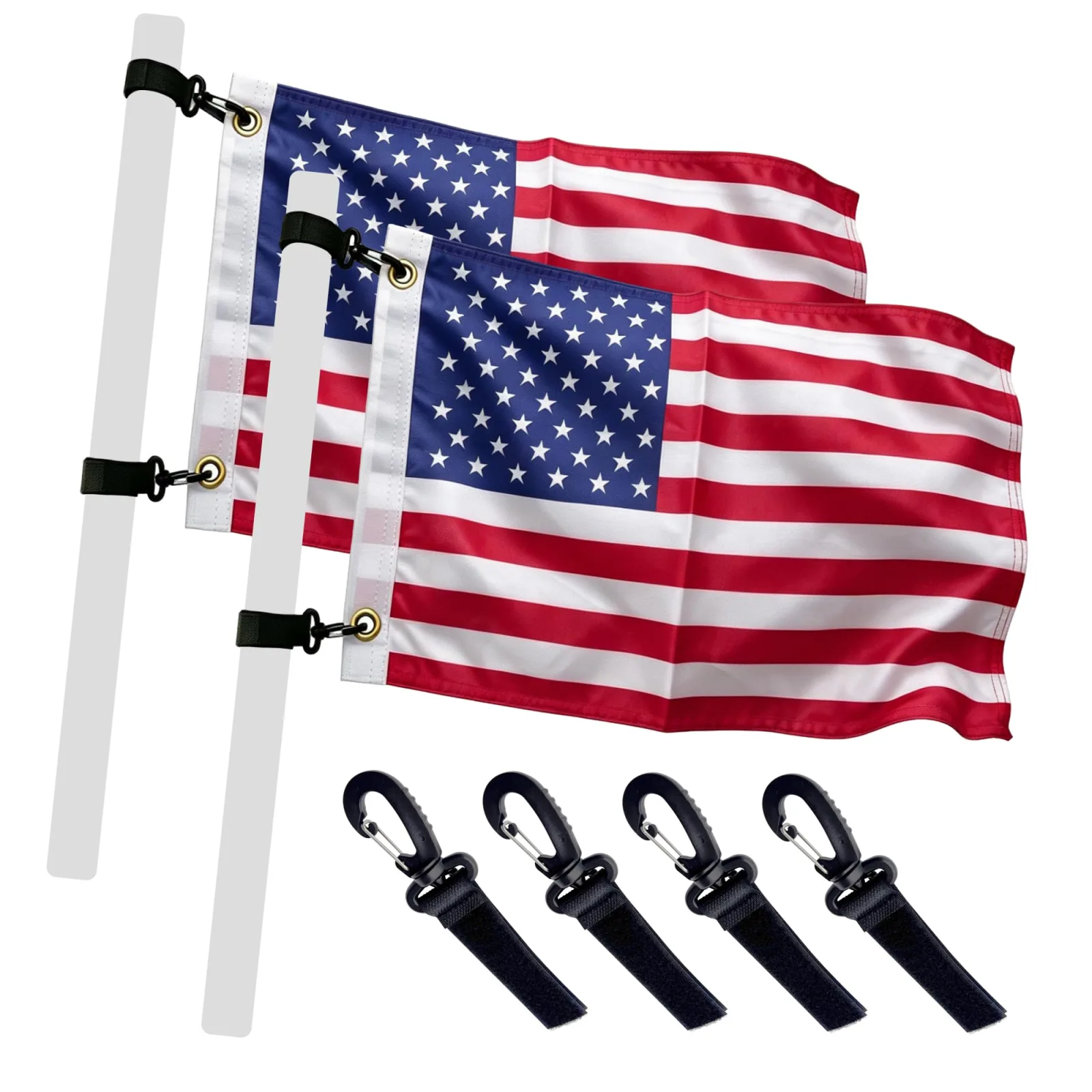 cezelux 12 x 18 in. Double-Sided American Golf Cart Flag — 2-Pack