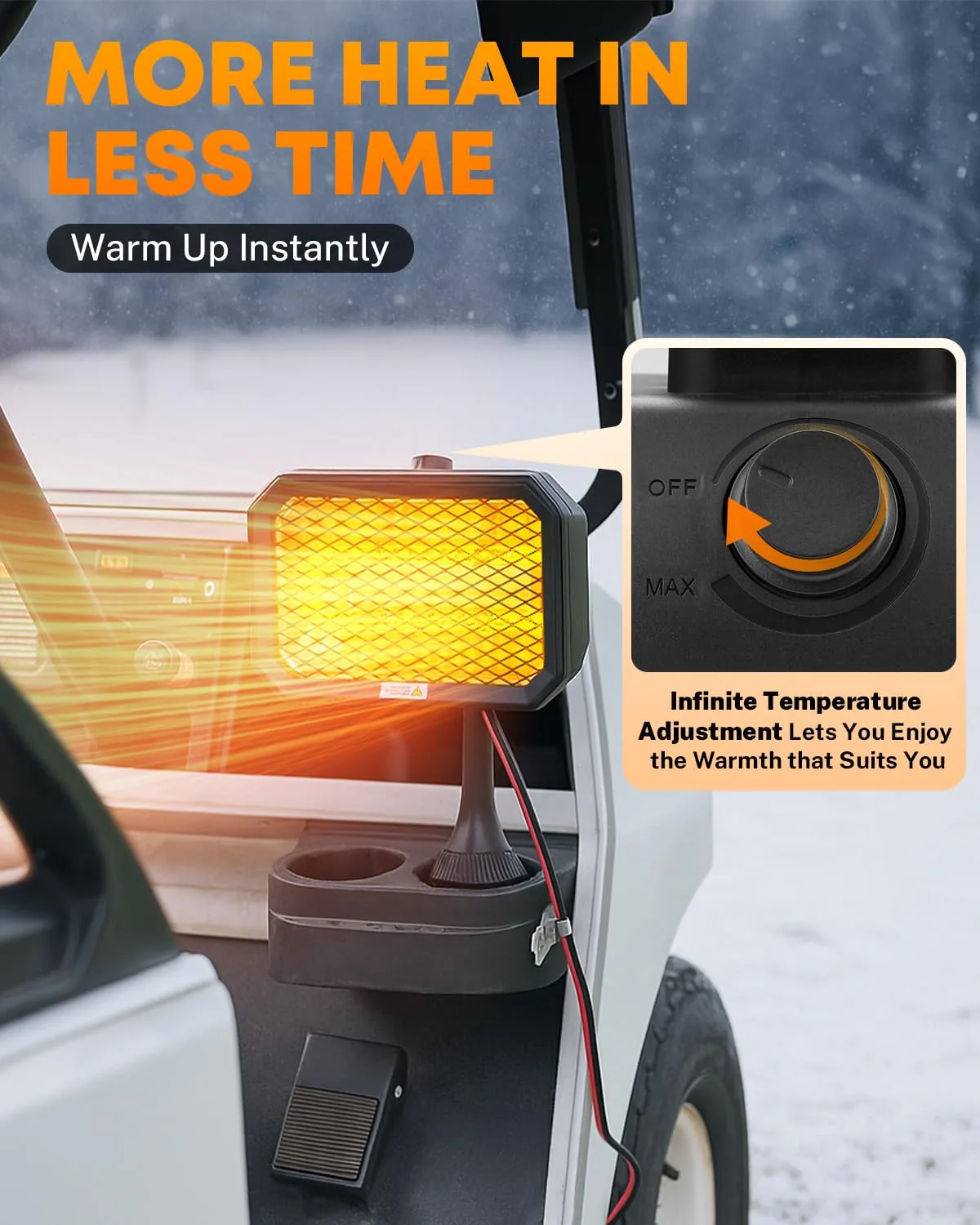 Kohree 36V Electric Golf Cart Heater — Cupholder-Mount Heater image 2