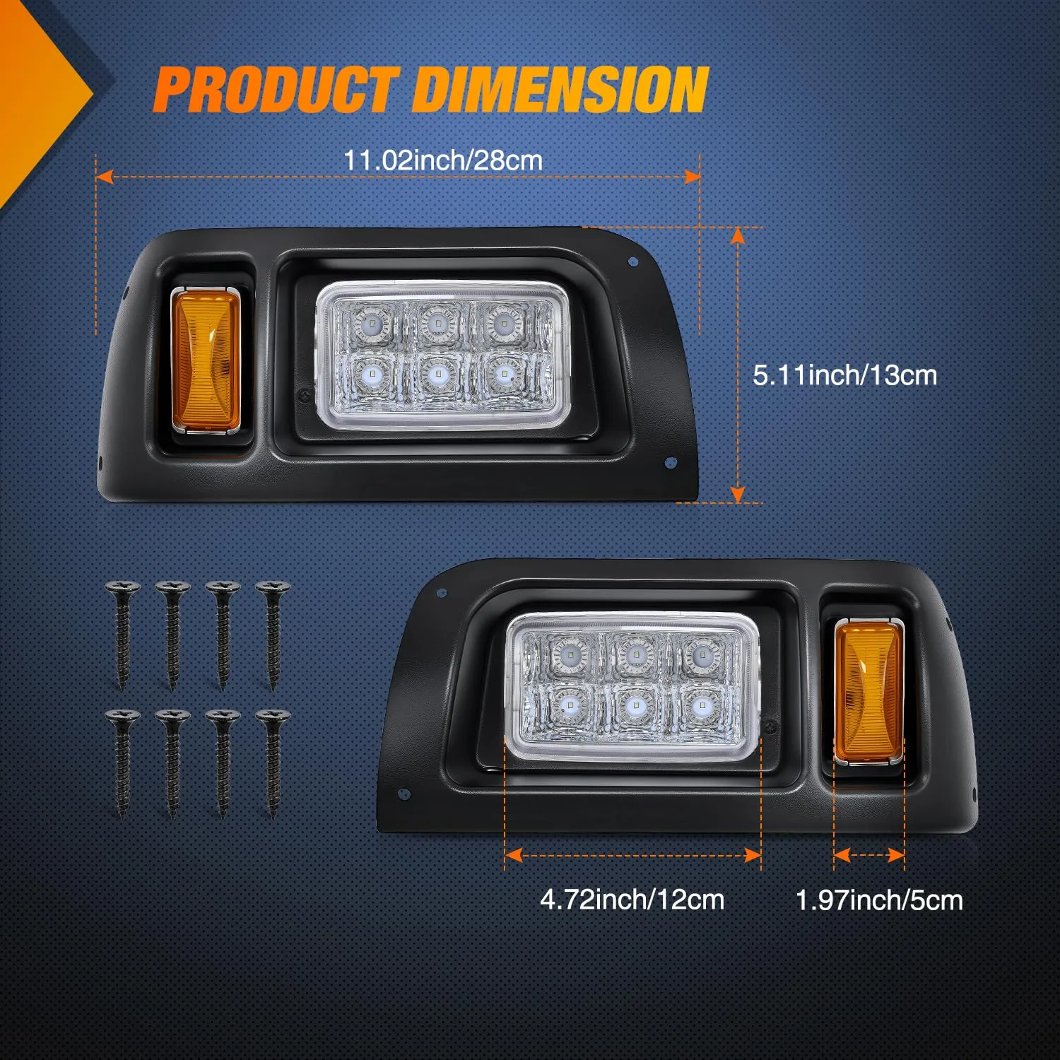 Nilight TL-638 LED Headlights for Club Car DS Electric Carts image 2