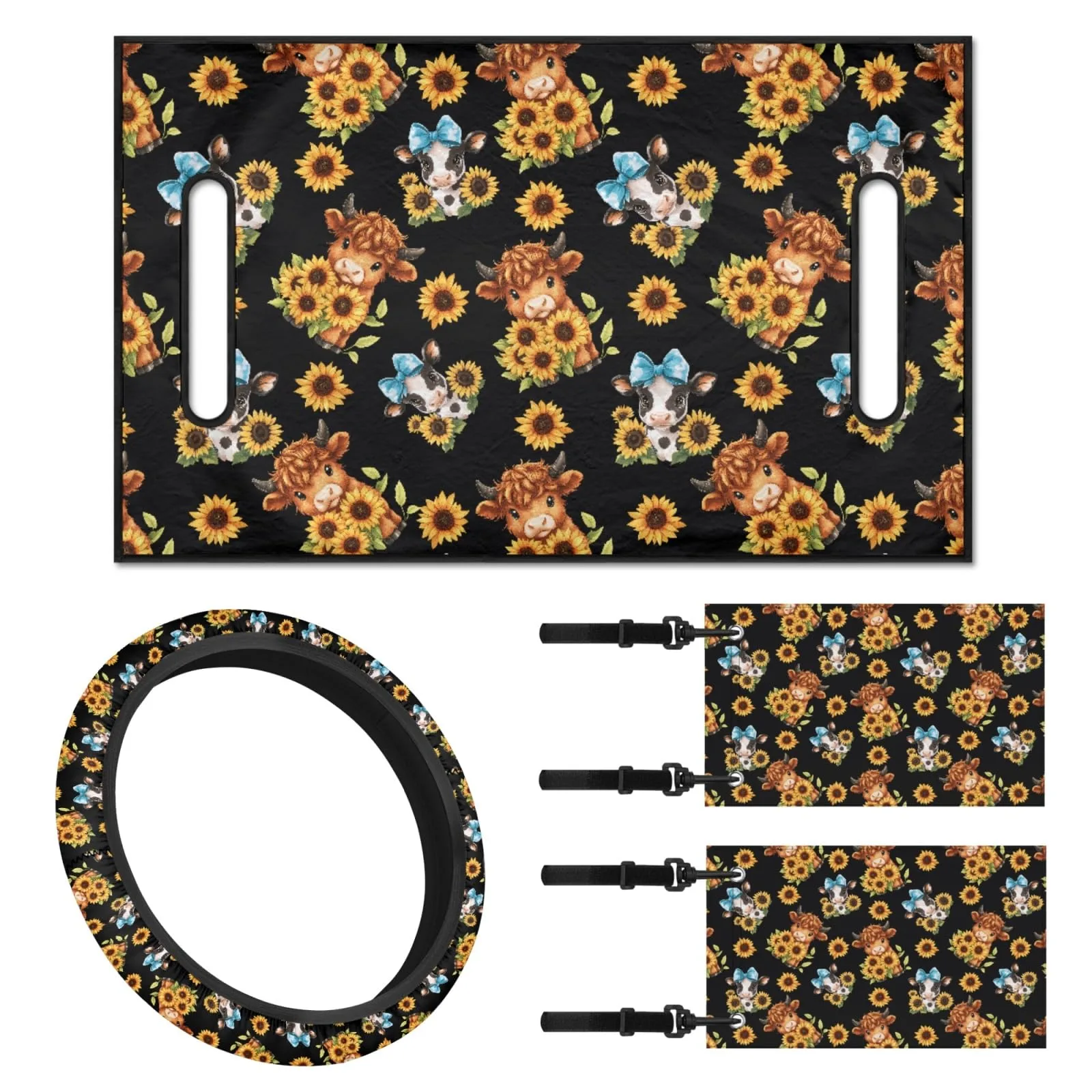 INSTANTARTS Golf Cart Seat and Steering Wheel Cover Set