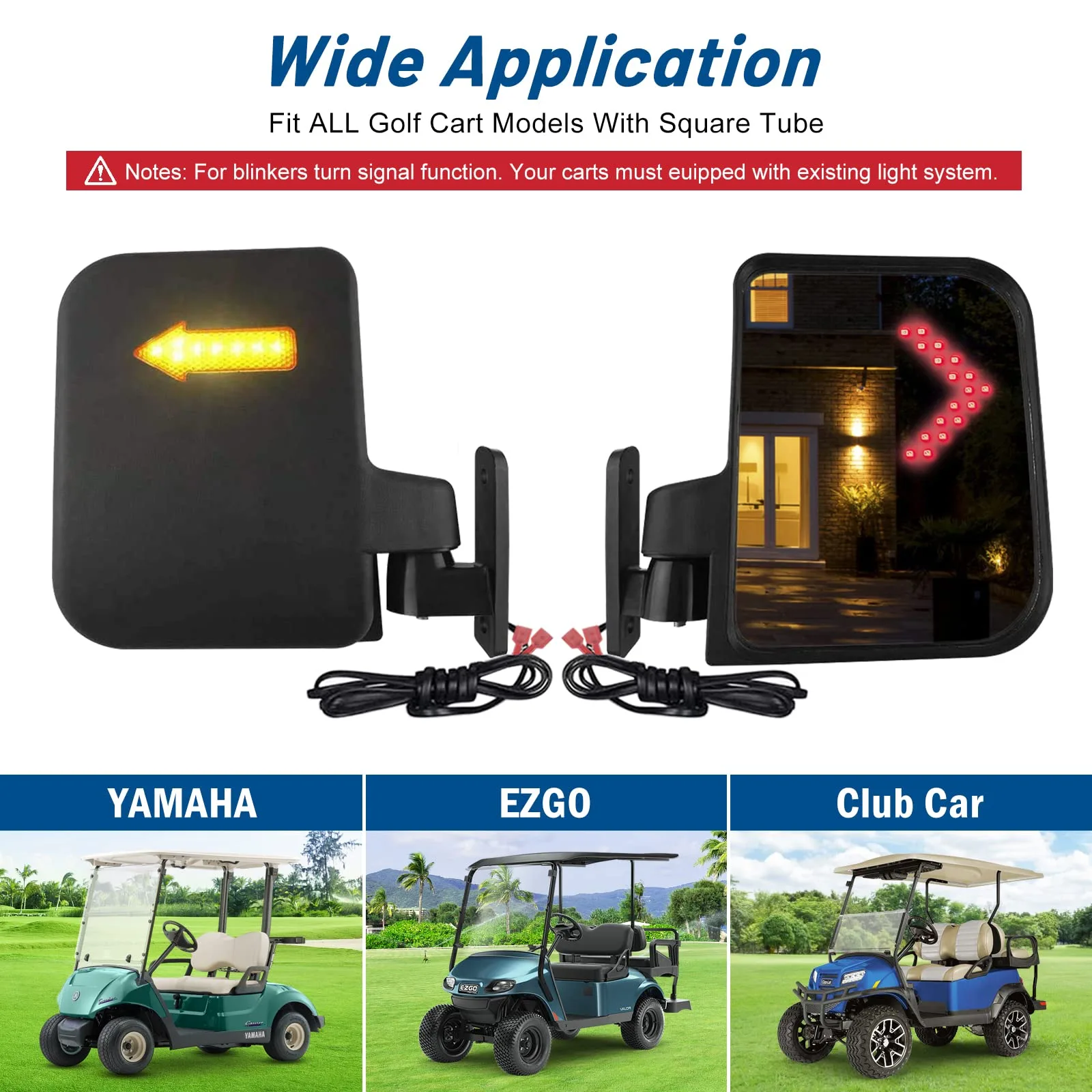 LEAPGOMAX E-Z-GO Golf Cart Mirrors and Floor Mat Set image 3