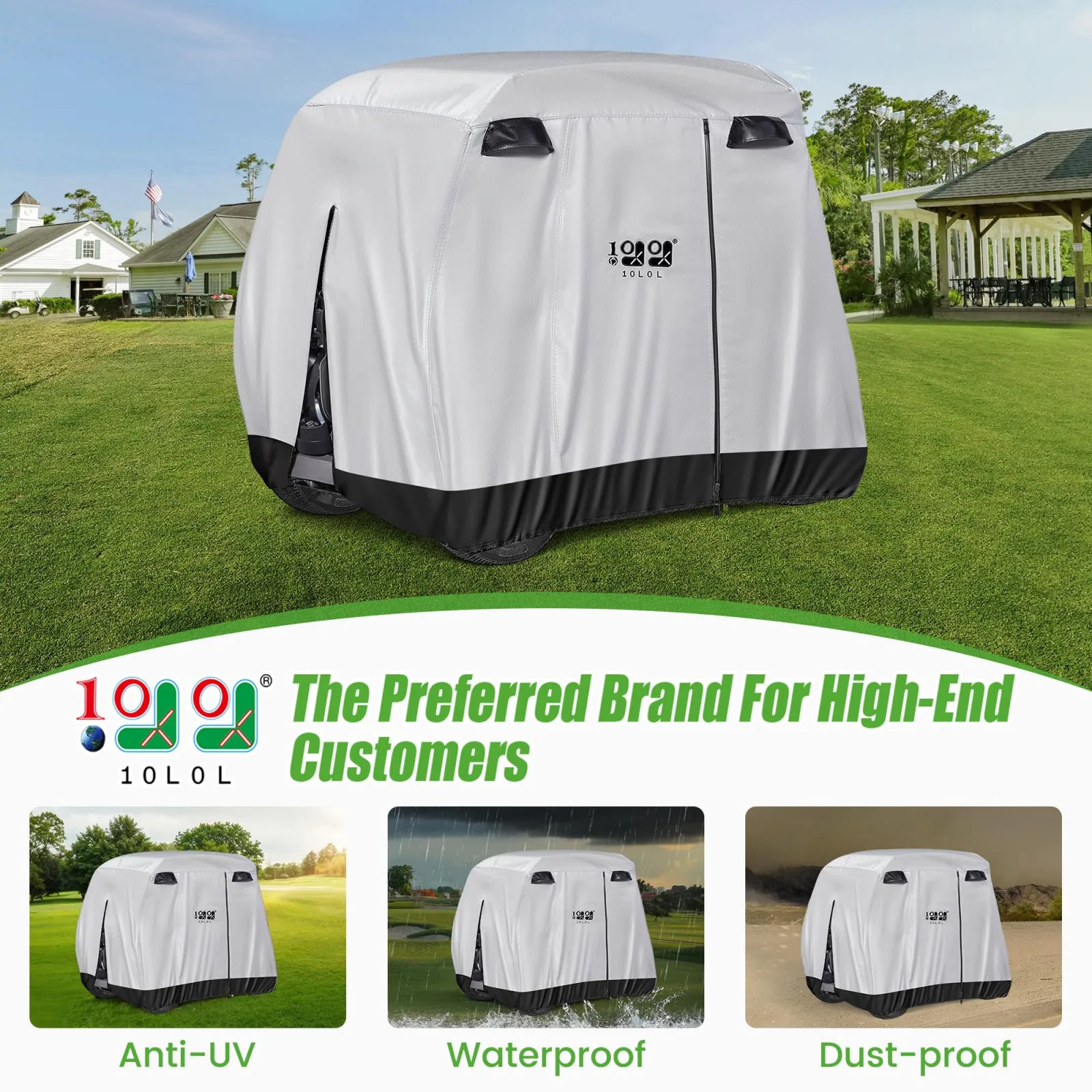 10L0L Waterproof Golf Cart Cover for Yamaha, E-Z-GO & Club Car image 2