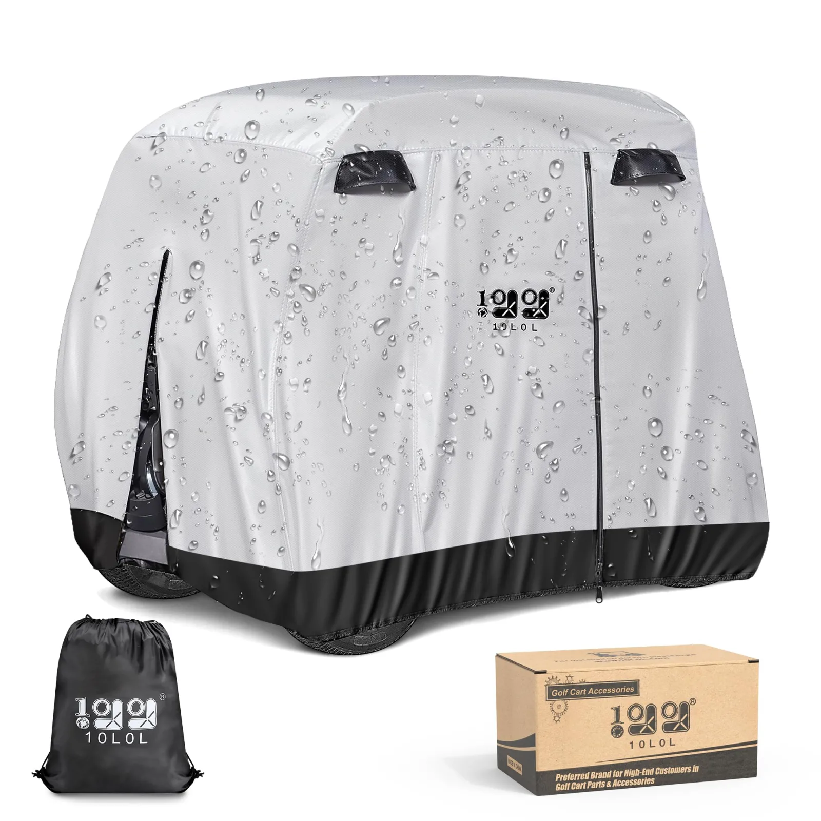 10L0L Waterproof Golf Cart Cover for Yamaha, E-Z-GO & Club Car
