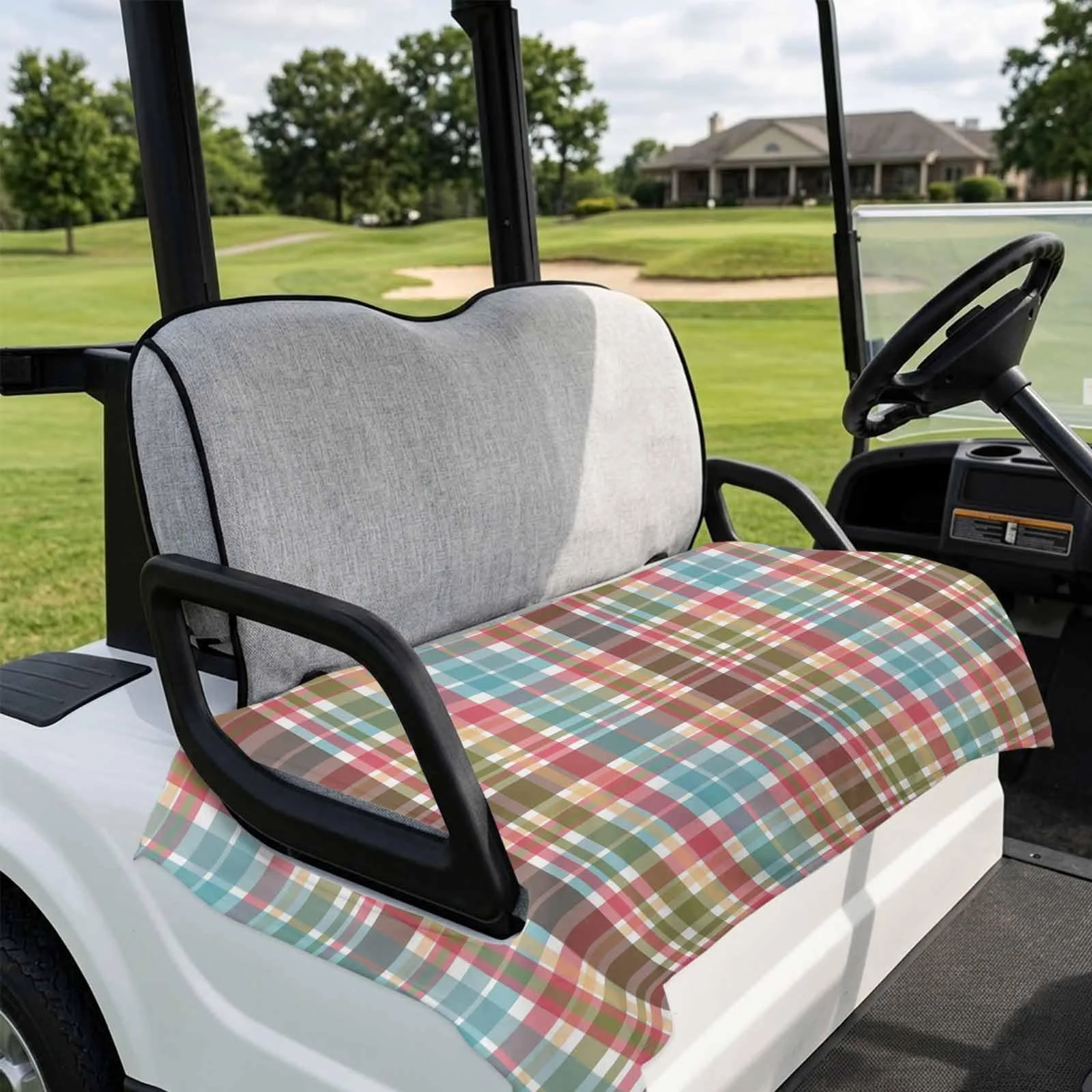 DecorLovee Plaid Golf Cart Seat Cover 51 x 31 Inch image 4