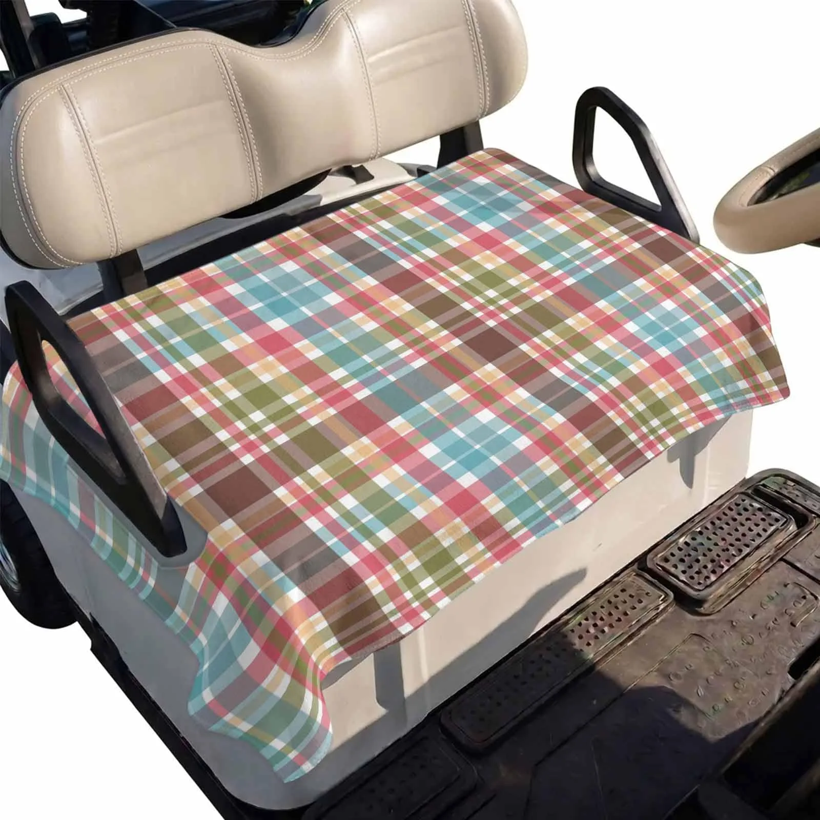 DecorLovee Plaid Golf Cart Seat Cover 51 x 31 Inch