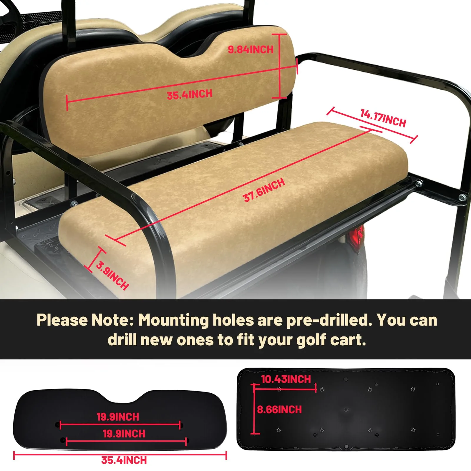 Shu-Ran Universal Rear Flip Seat Cushion Kit — Tan image 4