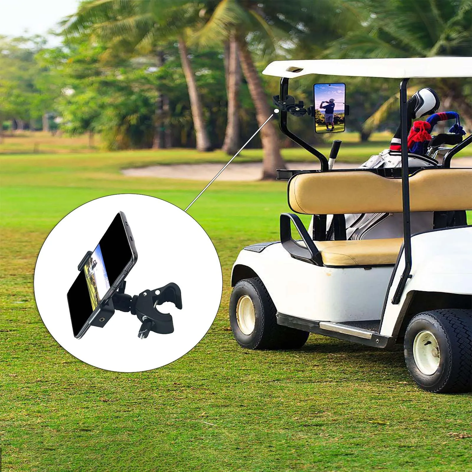 Generic Golf Cart Phone Holder with Clamp Z2-06N image 2