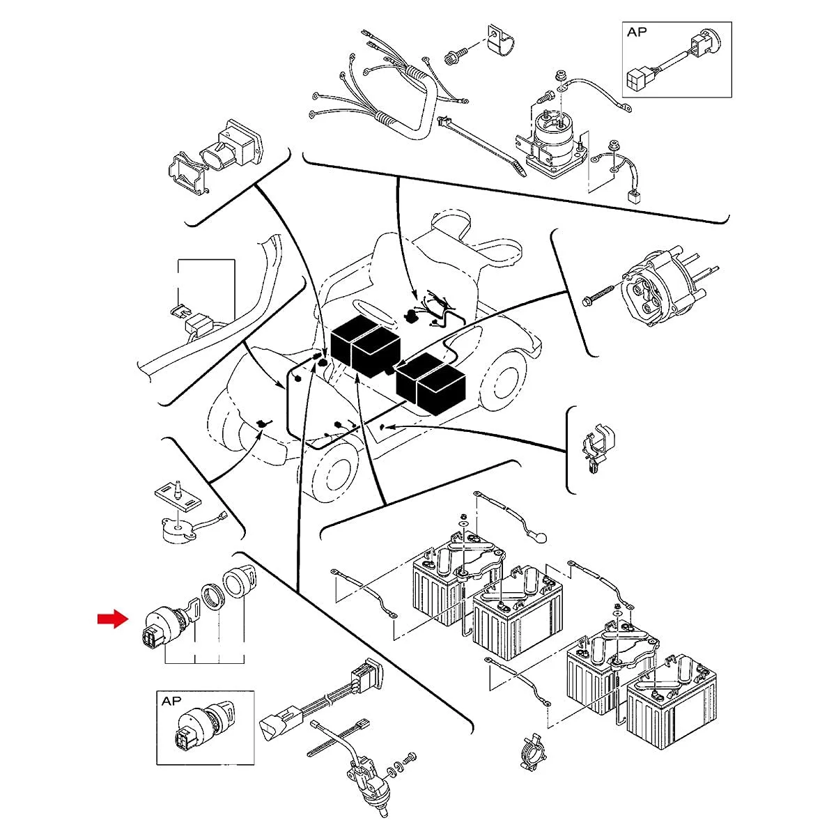 10L0L Ignition Key Switch for Yamaha G22, G29 Drive & Drive 2 image 3